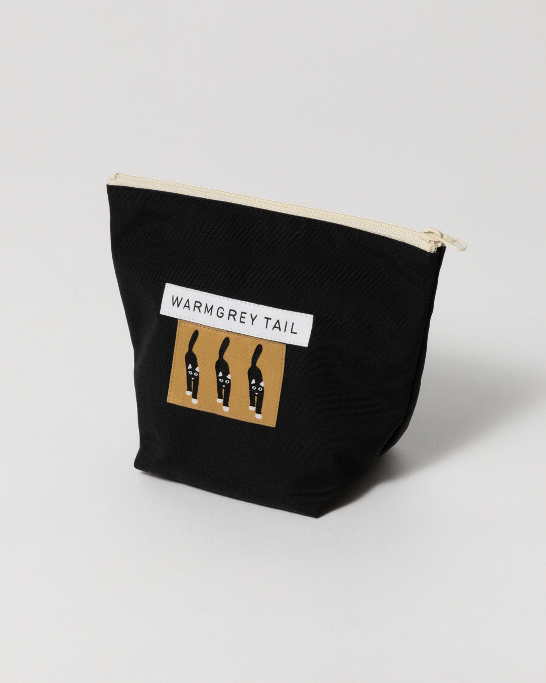 WARMGREY TAIL 立體收納袋-貓來了LOGO(黑)