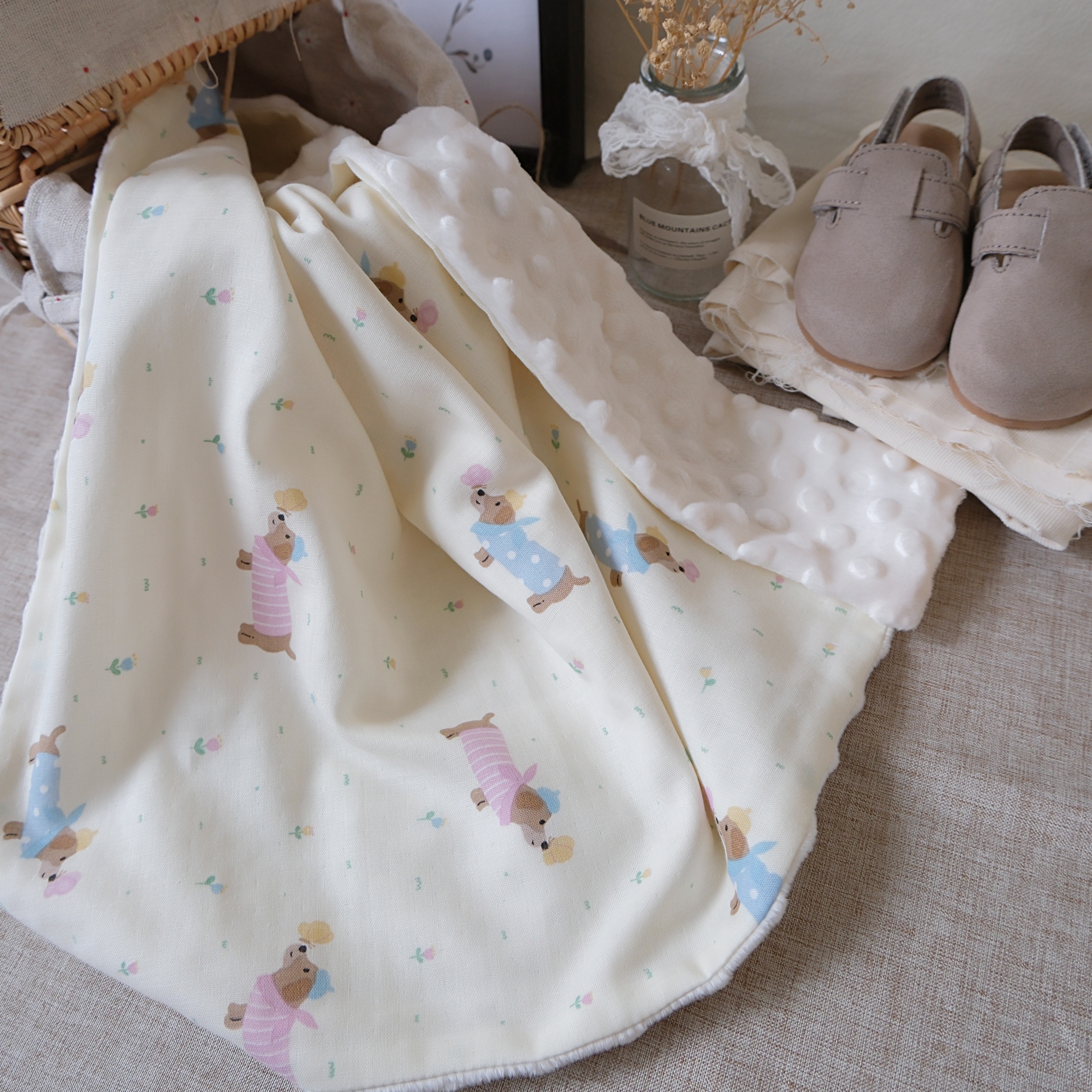 Hi Y.P store-嬰兒車蓋毯-花園小臘腸