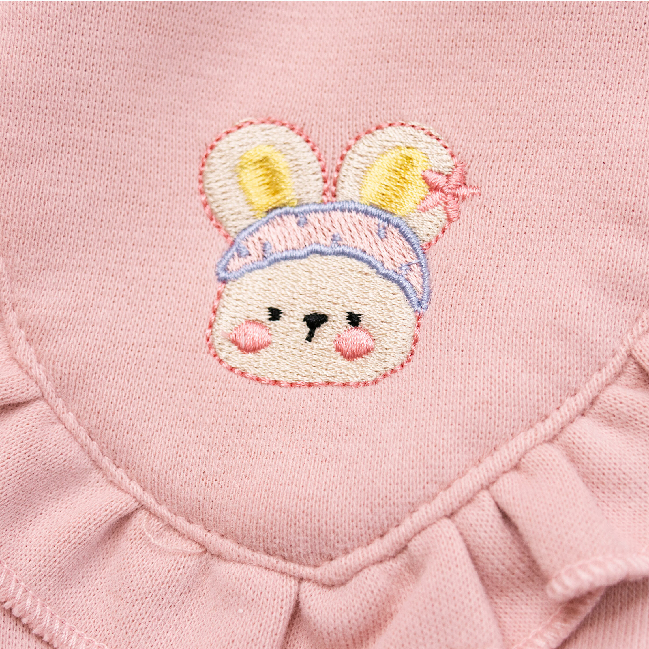 【H55059】可愛兔兔刺繡花邊拼接外套