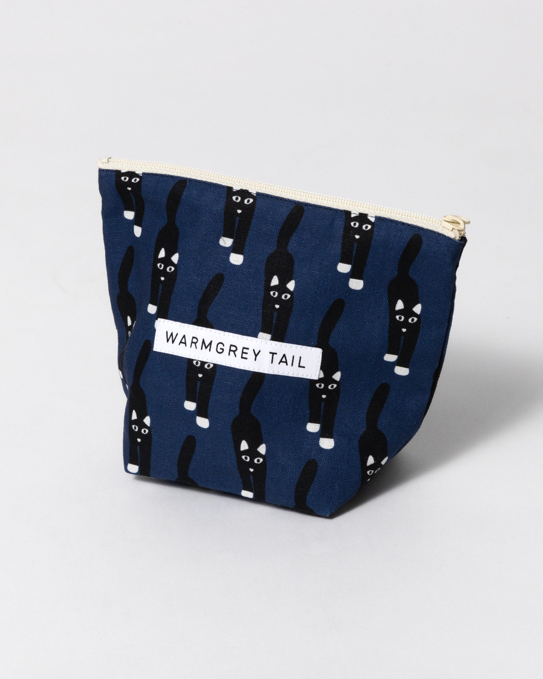 WARMGREY TAIL 立體收納袋-貓來了(藍)