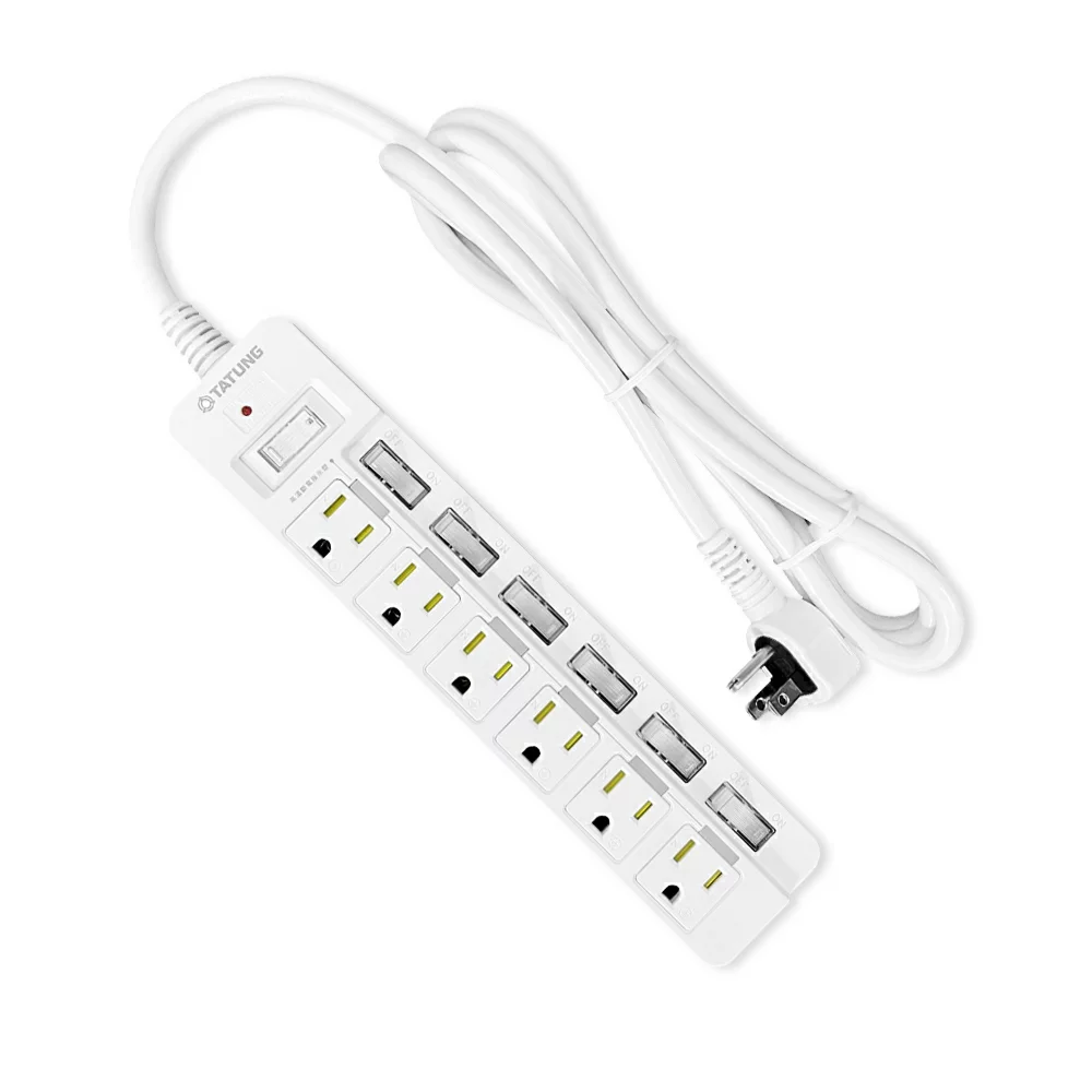 【大同TATUNG】 3P電源延長線 110V限用7開6插 高溫斷電 G-W3-2