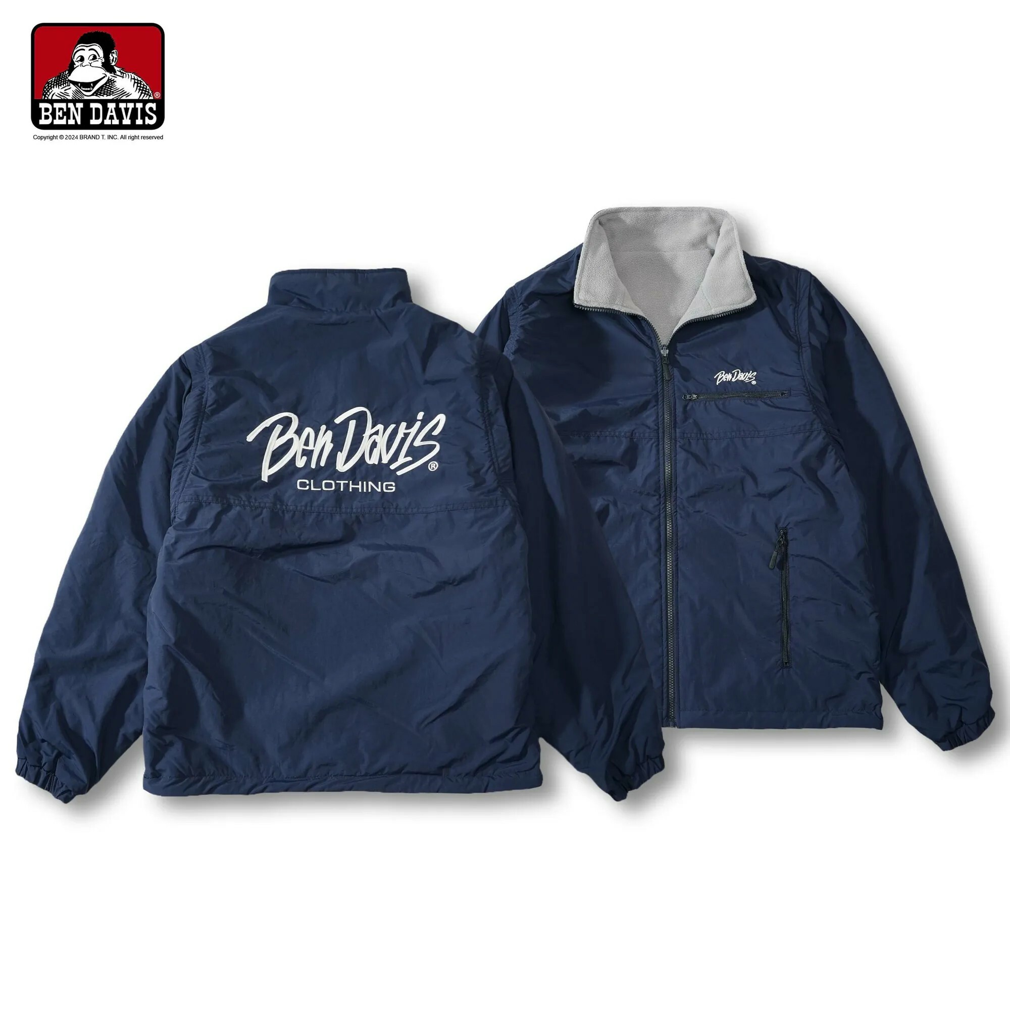 【 BEN DAVIS | 刺繡LOGO下擺縮口雙面穿羊羔絨可拆式背心夾克 - 2色 】