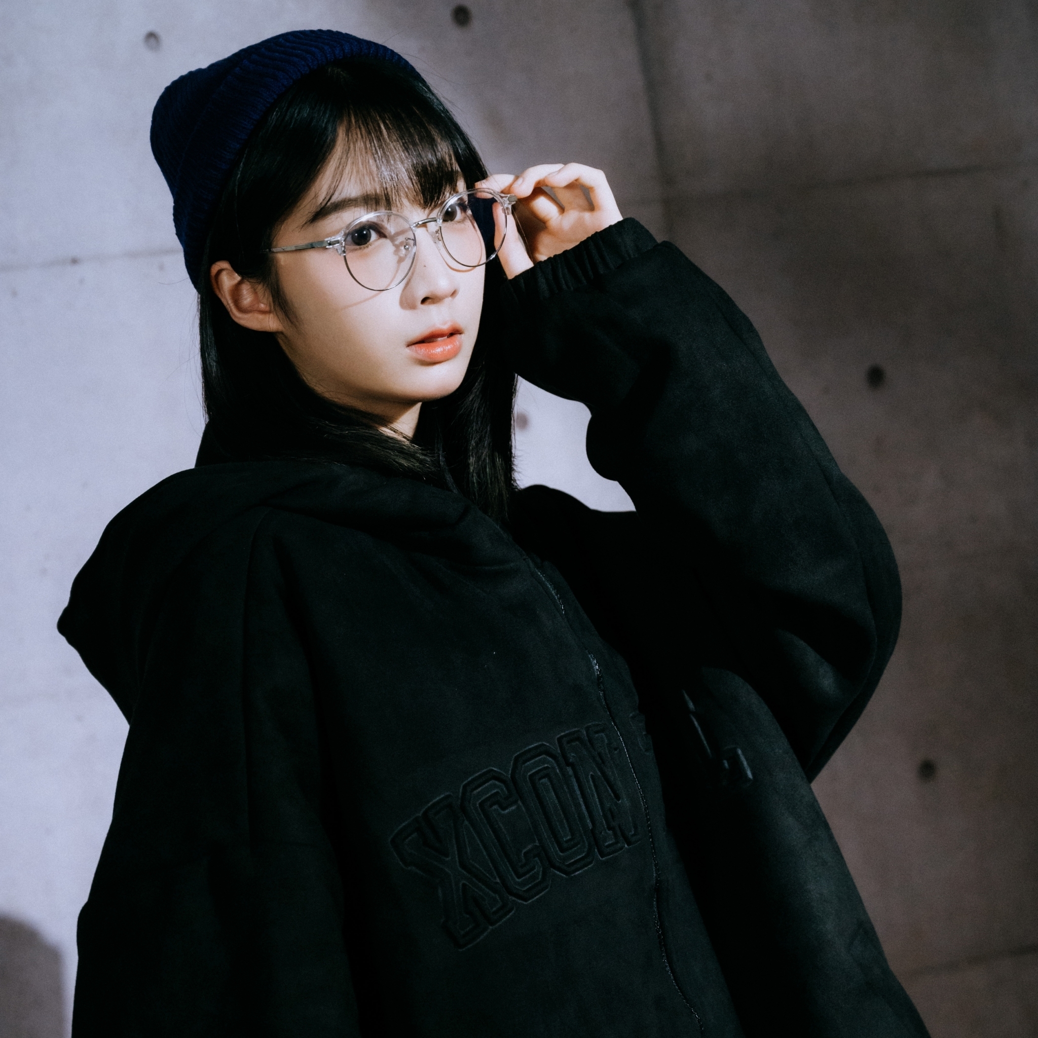 XCTRL 京都立體鋼印植絨外套-黑