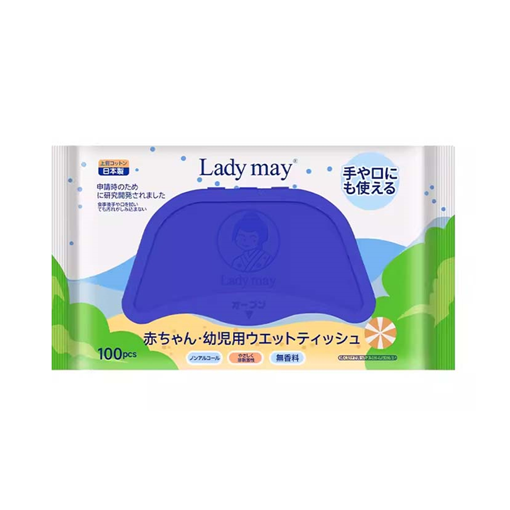 日本LADY MAY 嬰幼兒手口清潔濕紙巾 （100片）