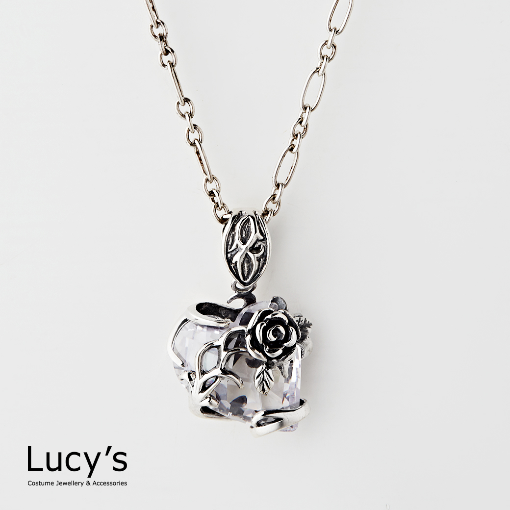 925純銀 薔薇之戀 硫化項鍊 (二色) (118711/118712)