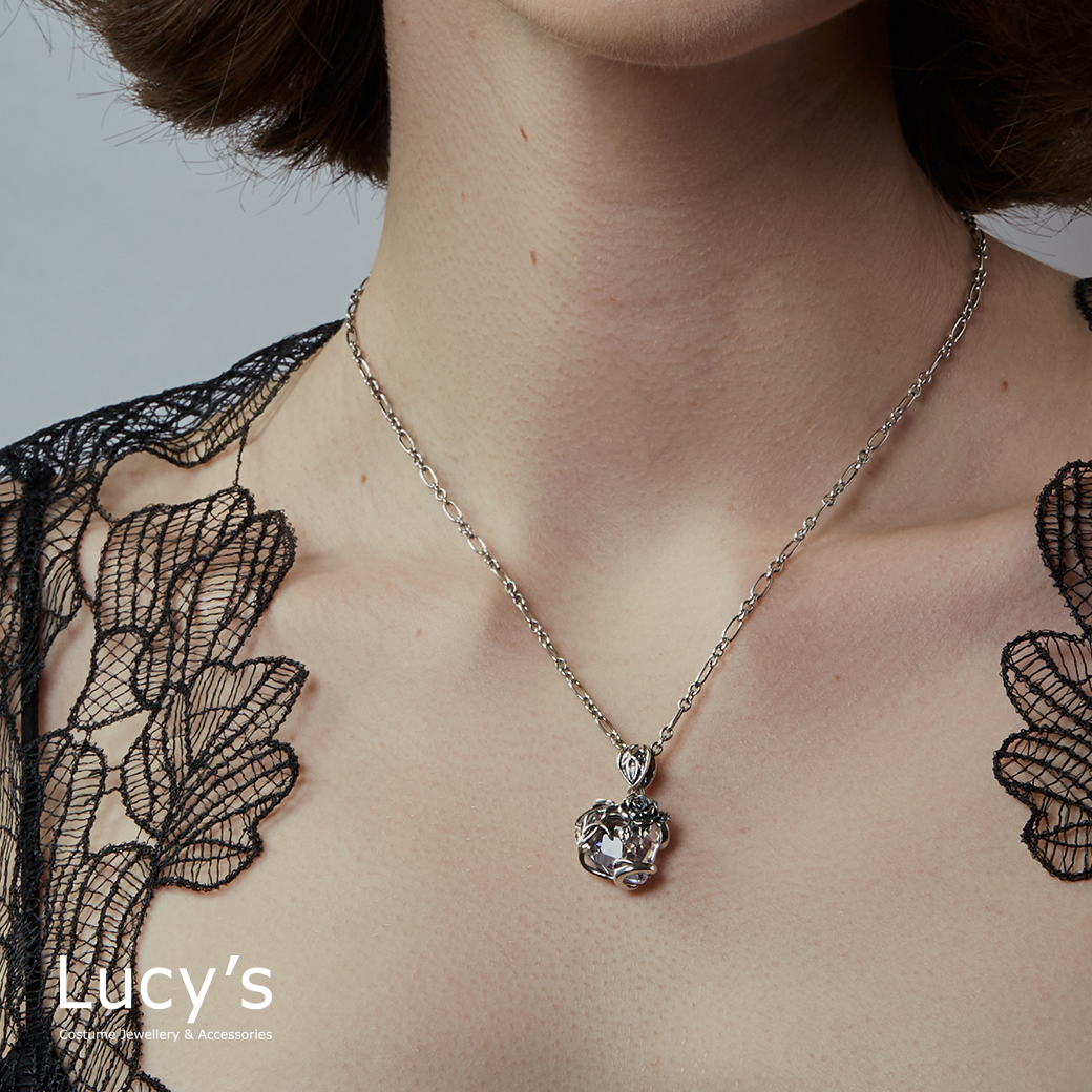 925純銀 薔薇之戀 硫化項鍊 (二色) (118711/118712)