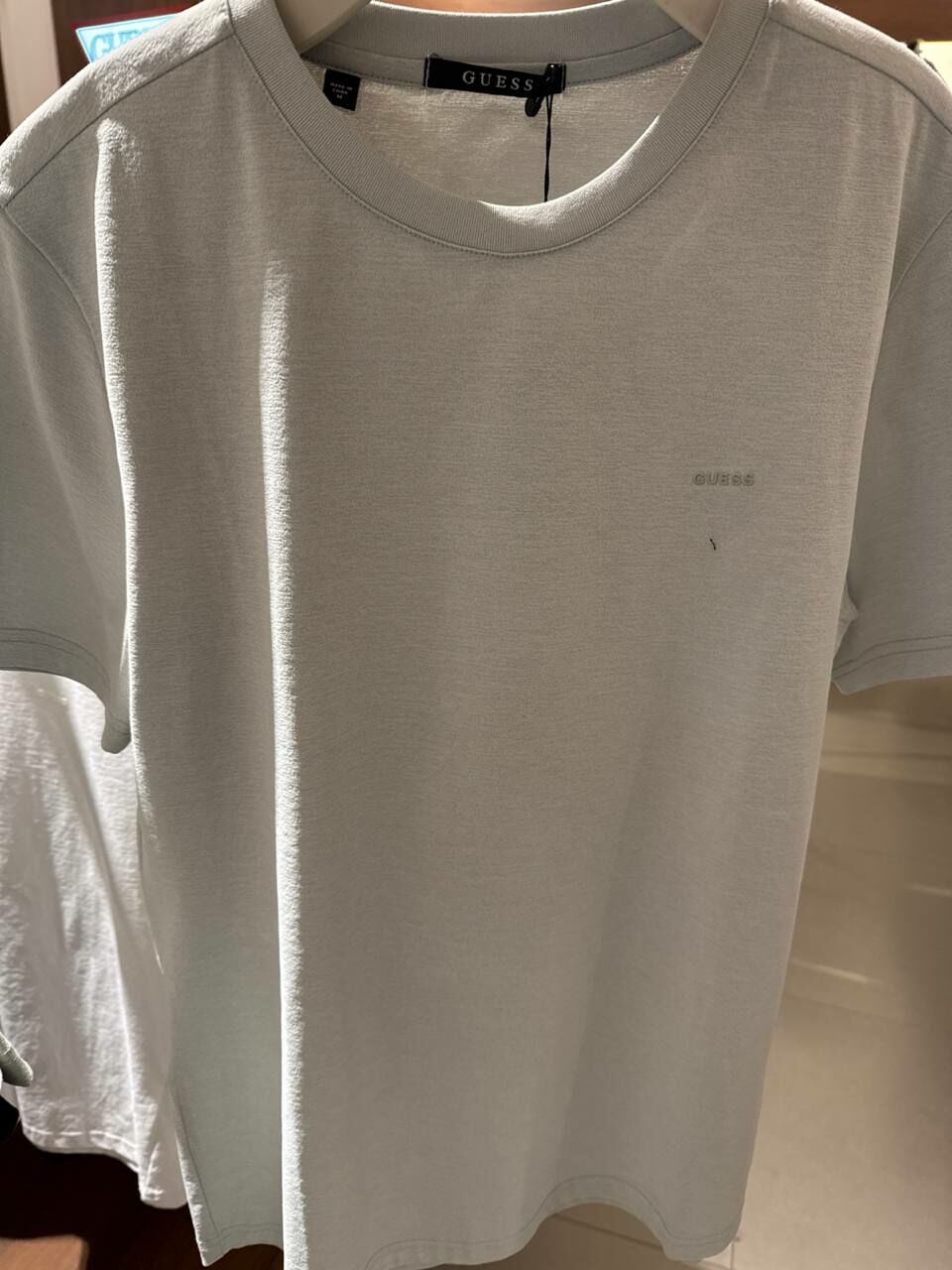 [K] GUESS MEN'S POLYESTER SILICONE LABEL SHORT SLEEVE T-SHIRT,LIGHT MINT, MO2K9491-LMT (KGU700)