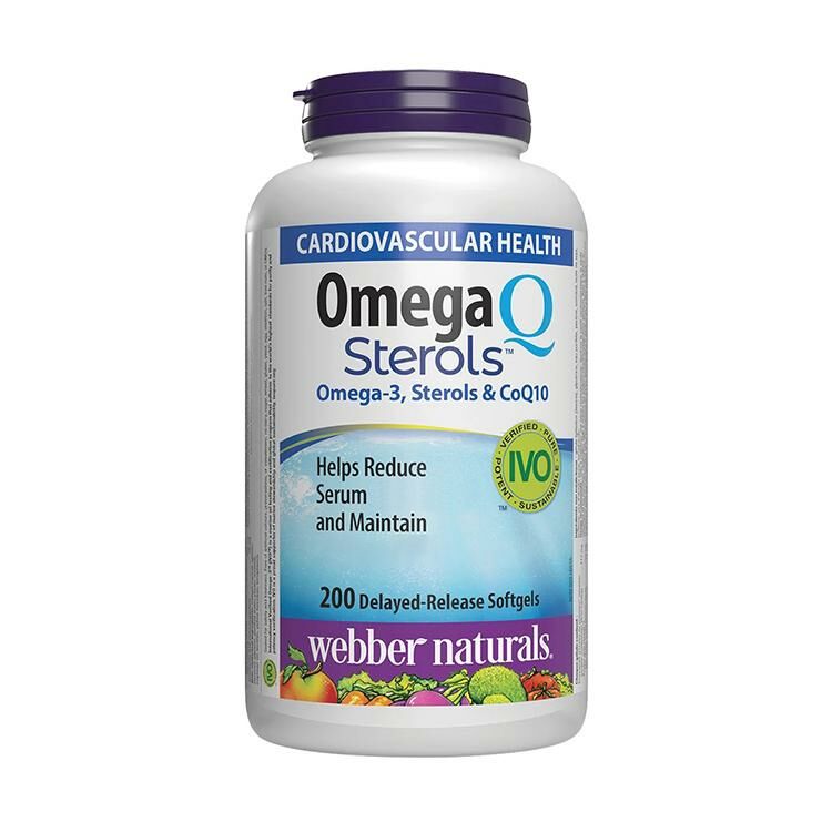 Webber Naturals Omega-3 & CoQ10 with Plant Sterols ,200 Softgels