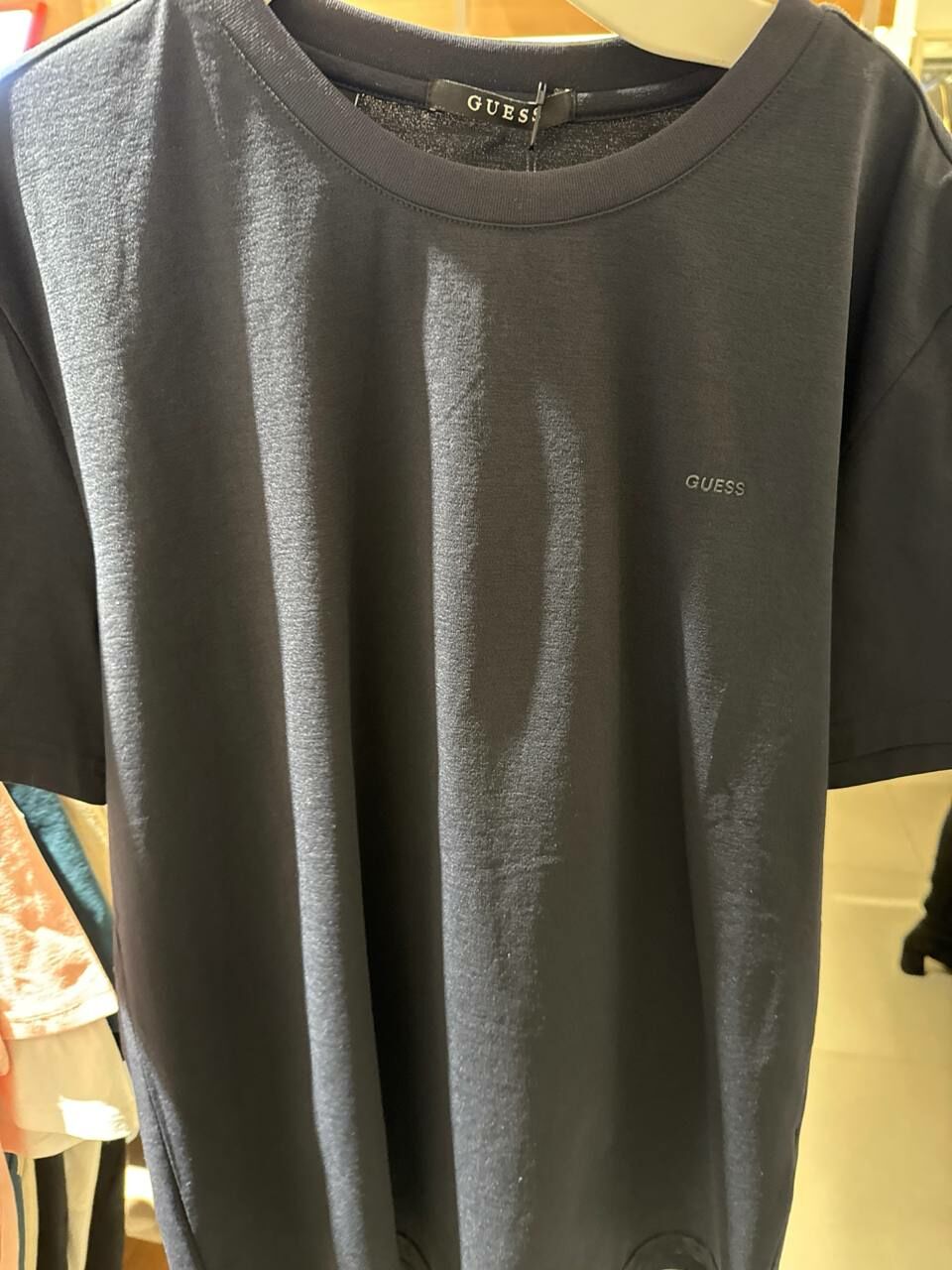 [K] GUESS MEN'S POLYESTER SILICONE LABEL SHORT SLEEVE T-SHIRT,DARK NAVY, MO2K9491-DNV (KGU707)