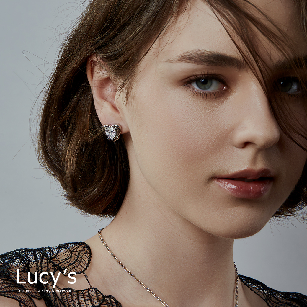 閃亮心鑽 耳環 (二色) (121557/121558)