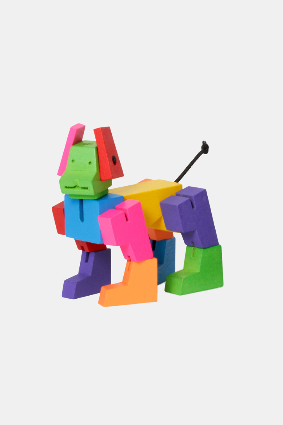 Areaware｜Milo Cubebot 酷比狗【經典小型】山毛櫸積木變形機器狗公仔 - 酷炫彩