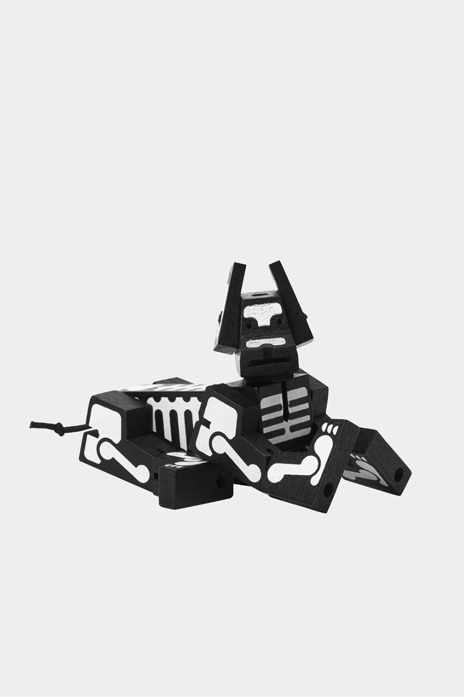 Areaware｜Milo Cubebot 酷比狗【特別款迷你】山毛櫸積木變形機器狗公仔 - 骷髏狗