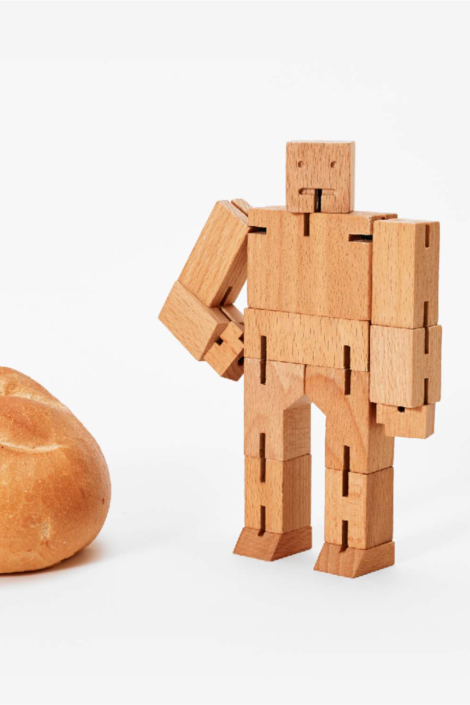 Areaware｜Cubebot 酷比人【經典小型】山毛櫸積木變形機器人公仔 - 樸實木