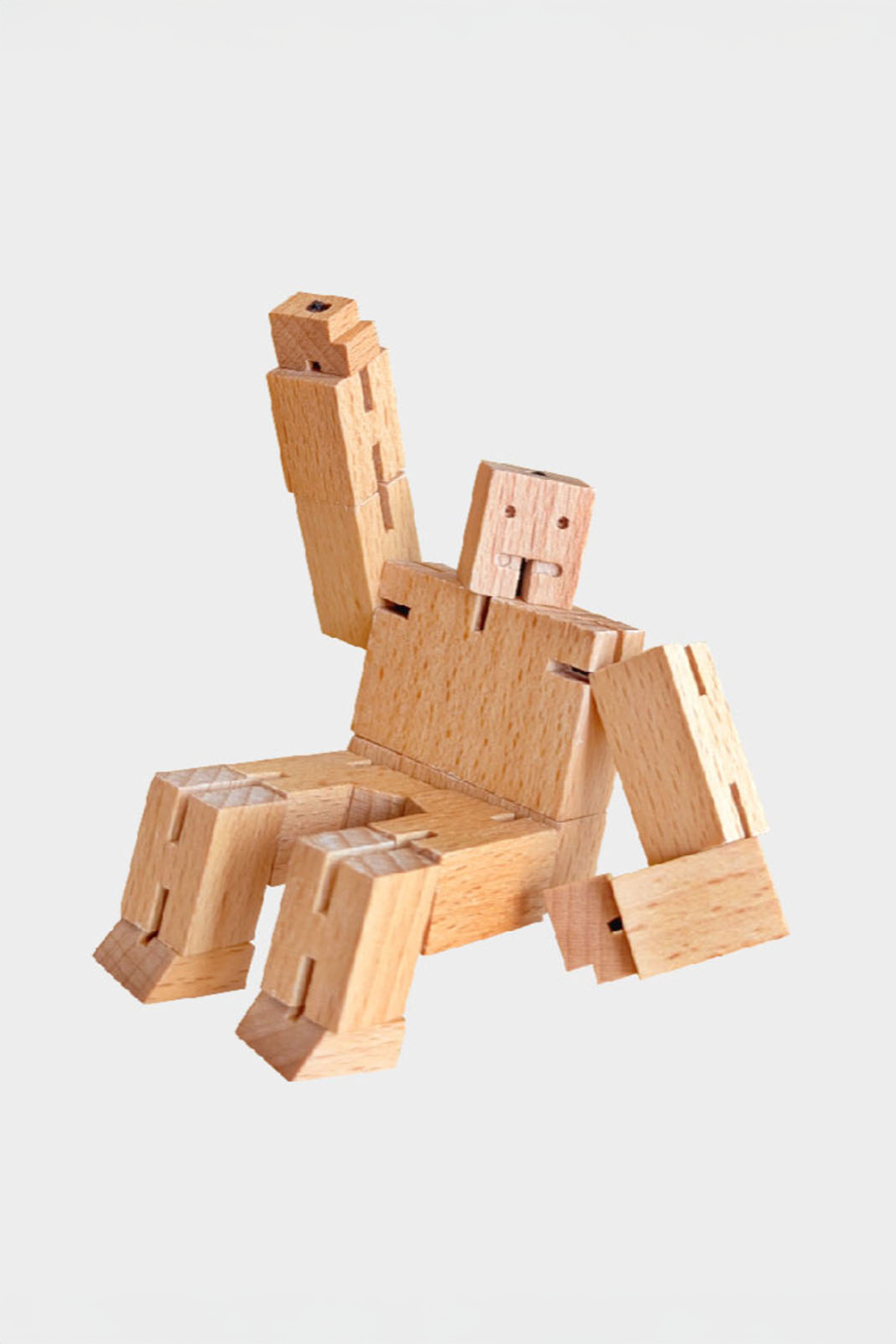 Areaware｜Cubebot 酷比人【經典小型】山毛櫸積木變形機器人公仔 - 樸實木