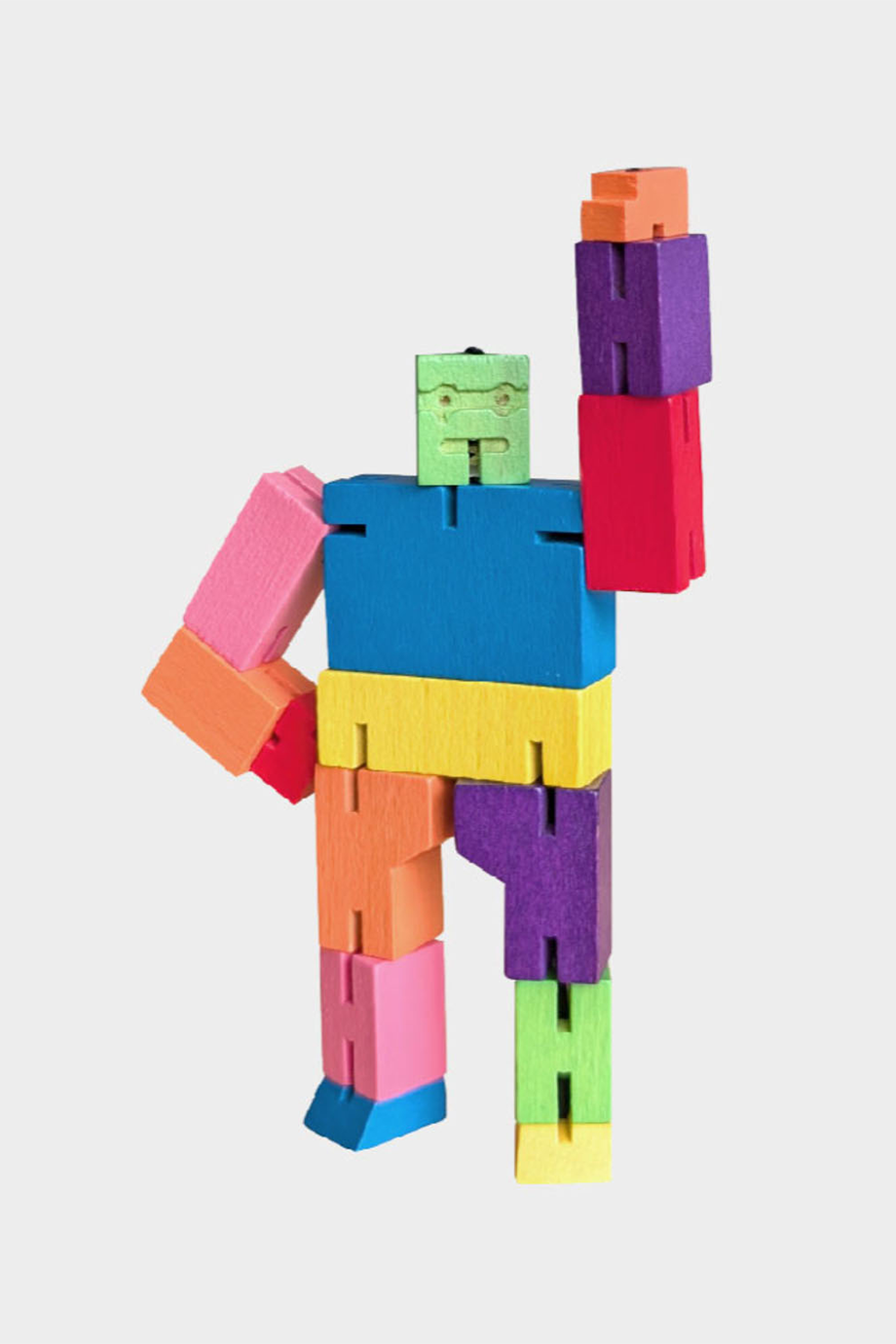 Areaware｜Cubebot 酷比人【經典小型】山毛櫸積木變形機器人公仔 - 酷炫彩