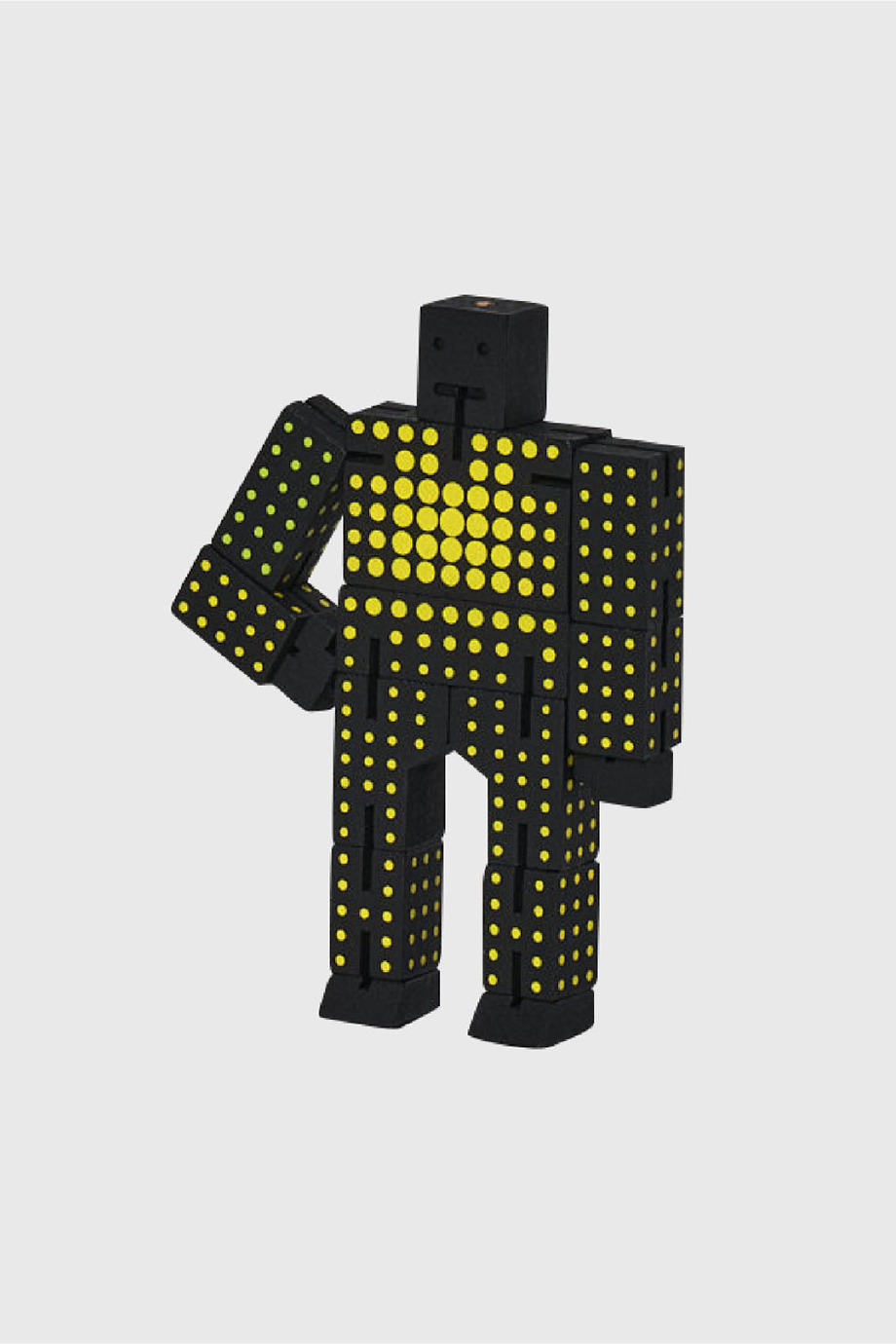 Areaware｜Cubebot 酷比人【特別款迷你】山毛櫸積木變形機器人公仔 - 黃點點