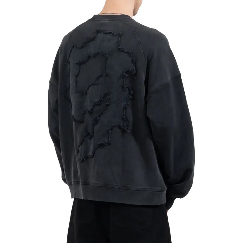 SILVER NINE 洗舊雙口袋指套大學T(特別款)