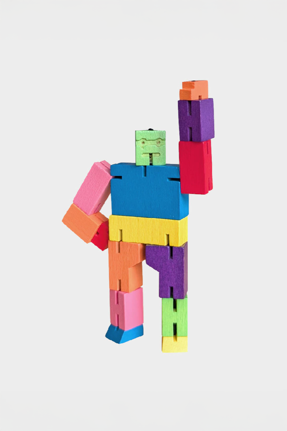 Areaware｜Cubebot 酷比人【經典迷你】山毛櫸積木變形機器人公仔 - 酷炫彩