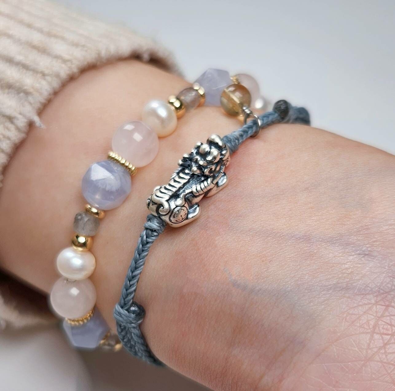 貔貅款蠟線手鍊