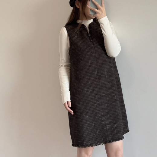 現貨 7136 Tweed背心裙