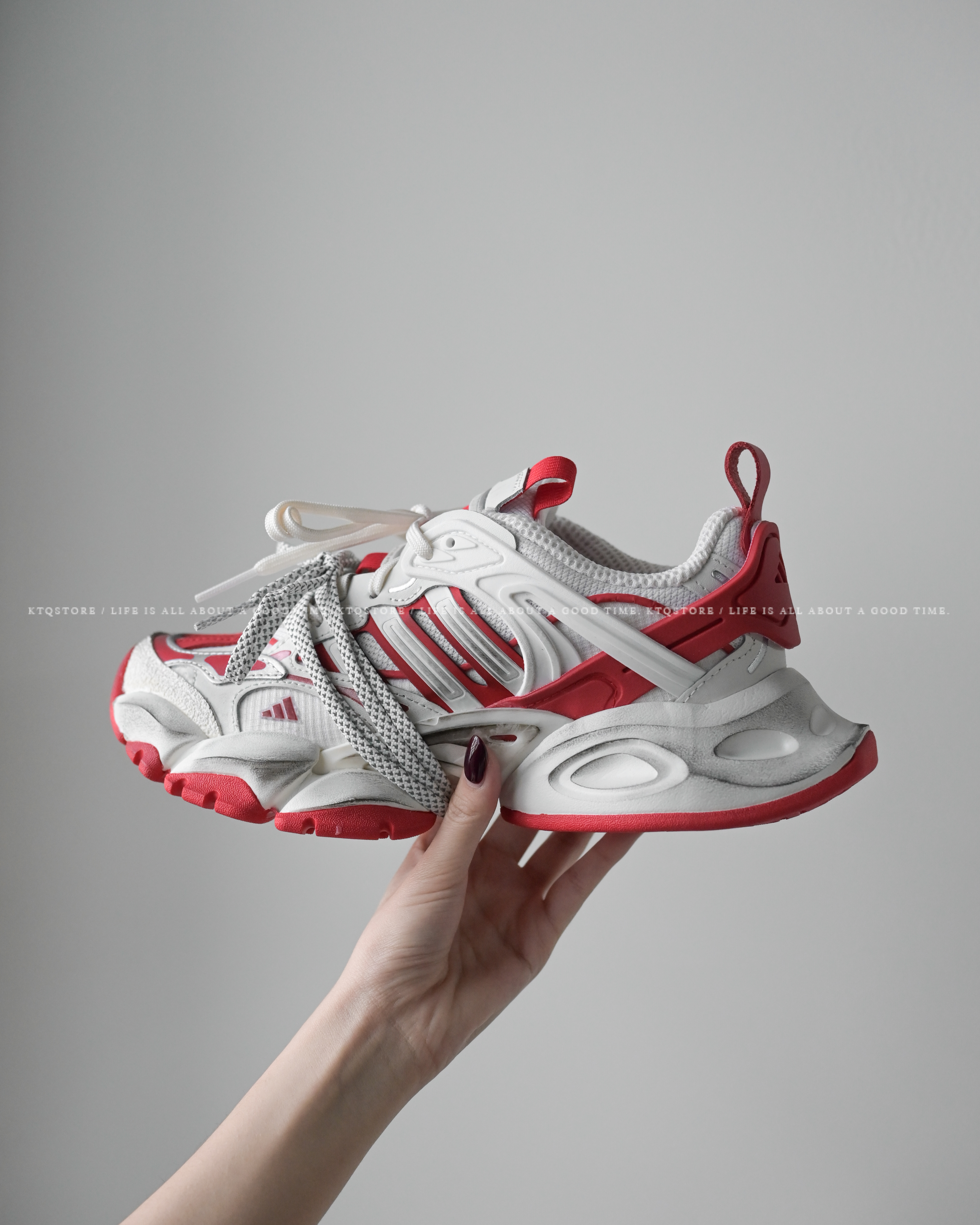 KTQ STORE ‧ Adidas XLG Runner Deluxe "White Red" 白紅 JS1590