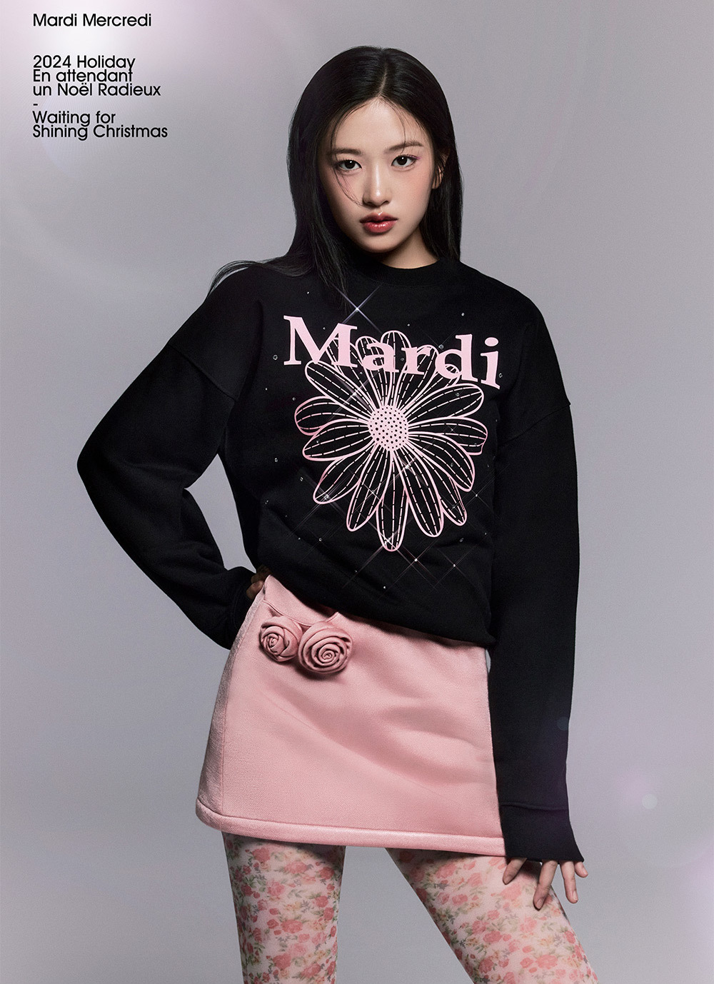 MARDI MERCREDI FLOWERMARDI SWEATSHIRT STONE EMBELLISHED 閃石款