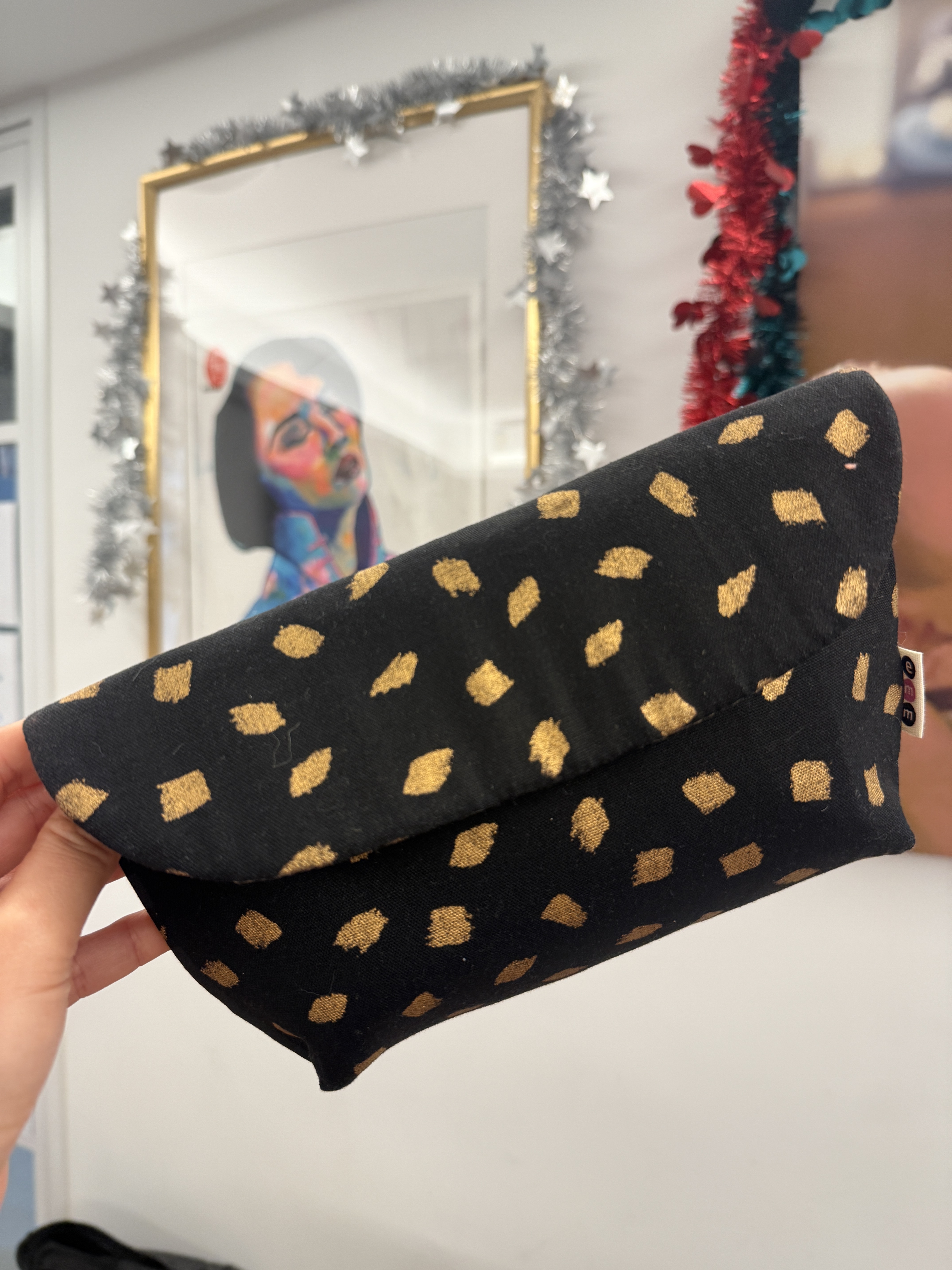 利是Pouch | 黑色金金布