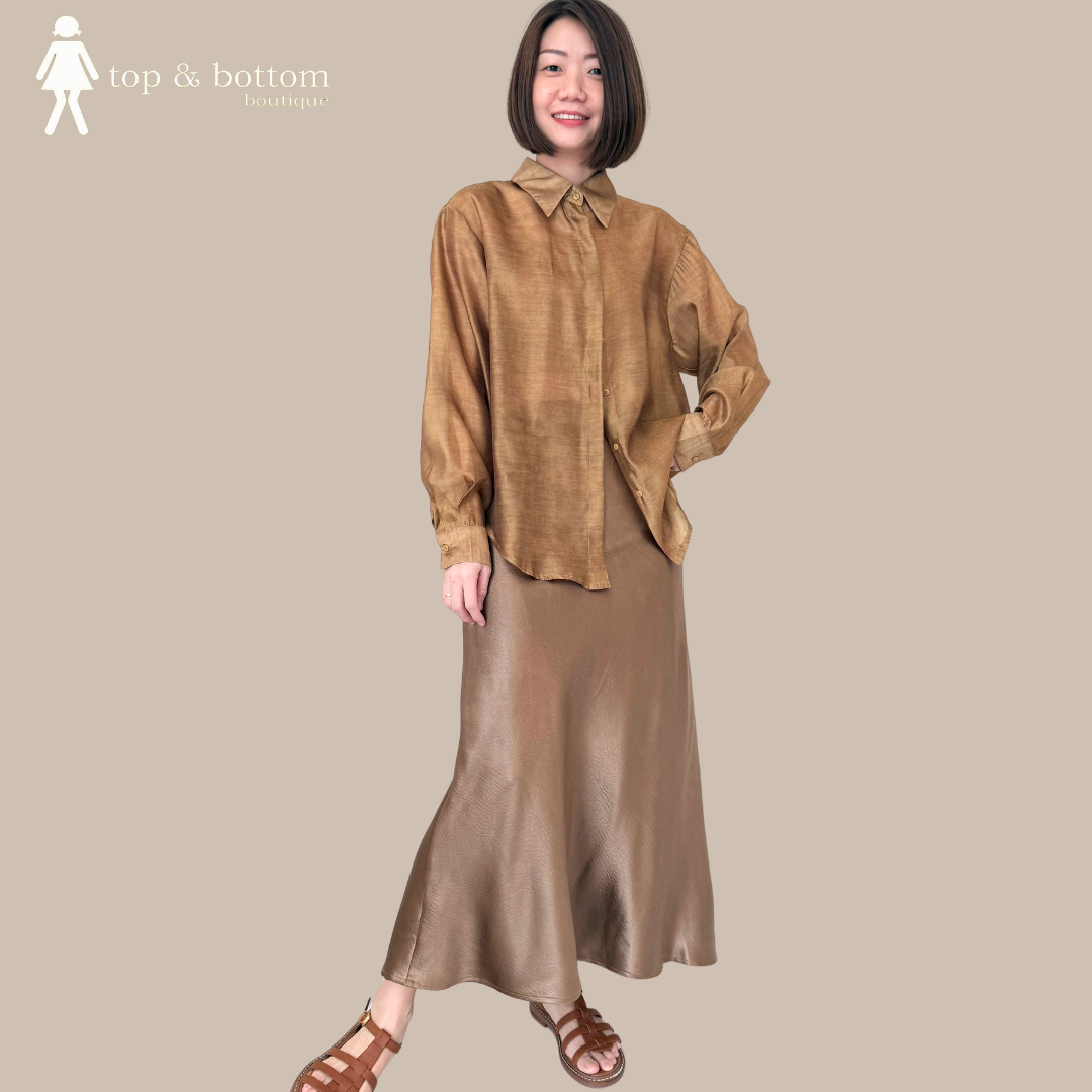 SHINNY LEATHER-LIKE PRINTED PENCIL SKIRT