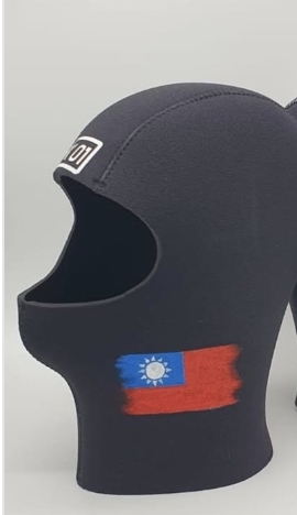 ▲K01 Spyder Hood 5mm頭套 (白縫線白LOGO)