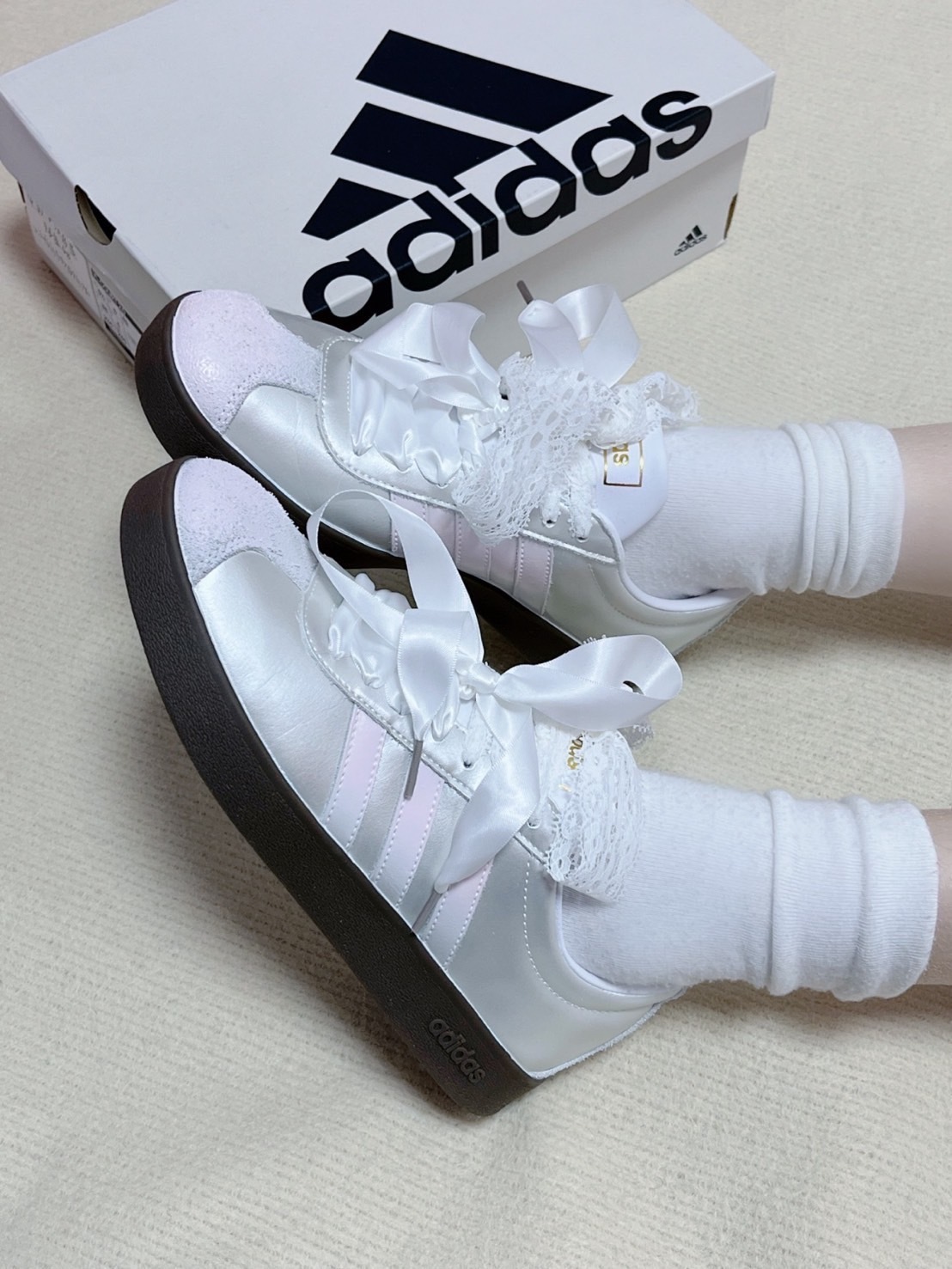ADIDAS NEO COURT VL 漸變 蕾絲 芭蕾 JQ2470 (Team453-銀絮鎏霓)