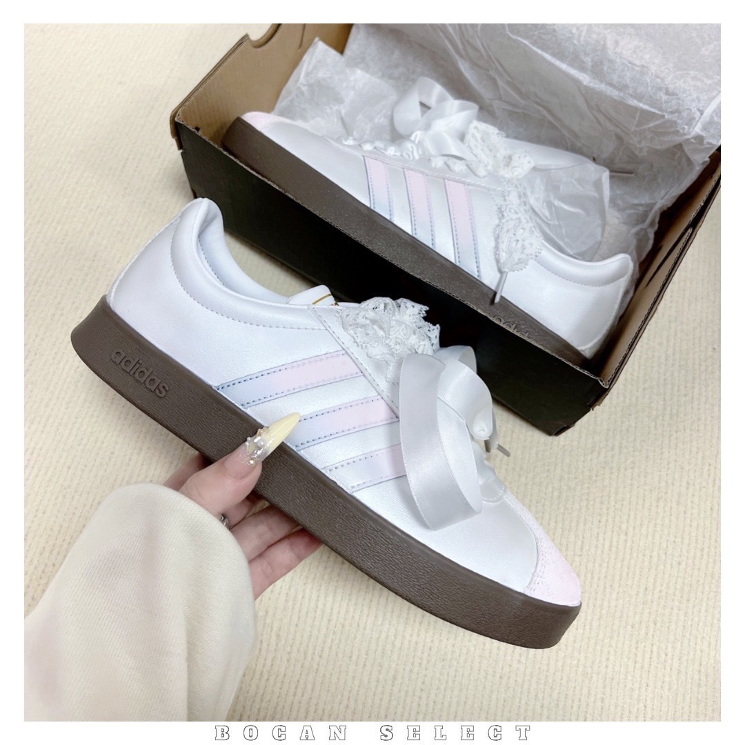 ADIDAS NEO COURT VL 漸變 蕾絲 芭蕾 JQ2470 (Team453-銀絮鎏霓)