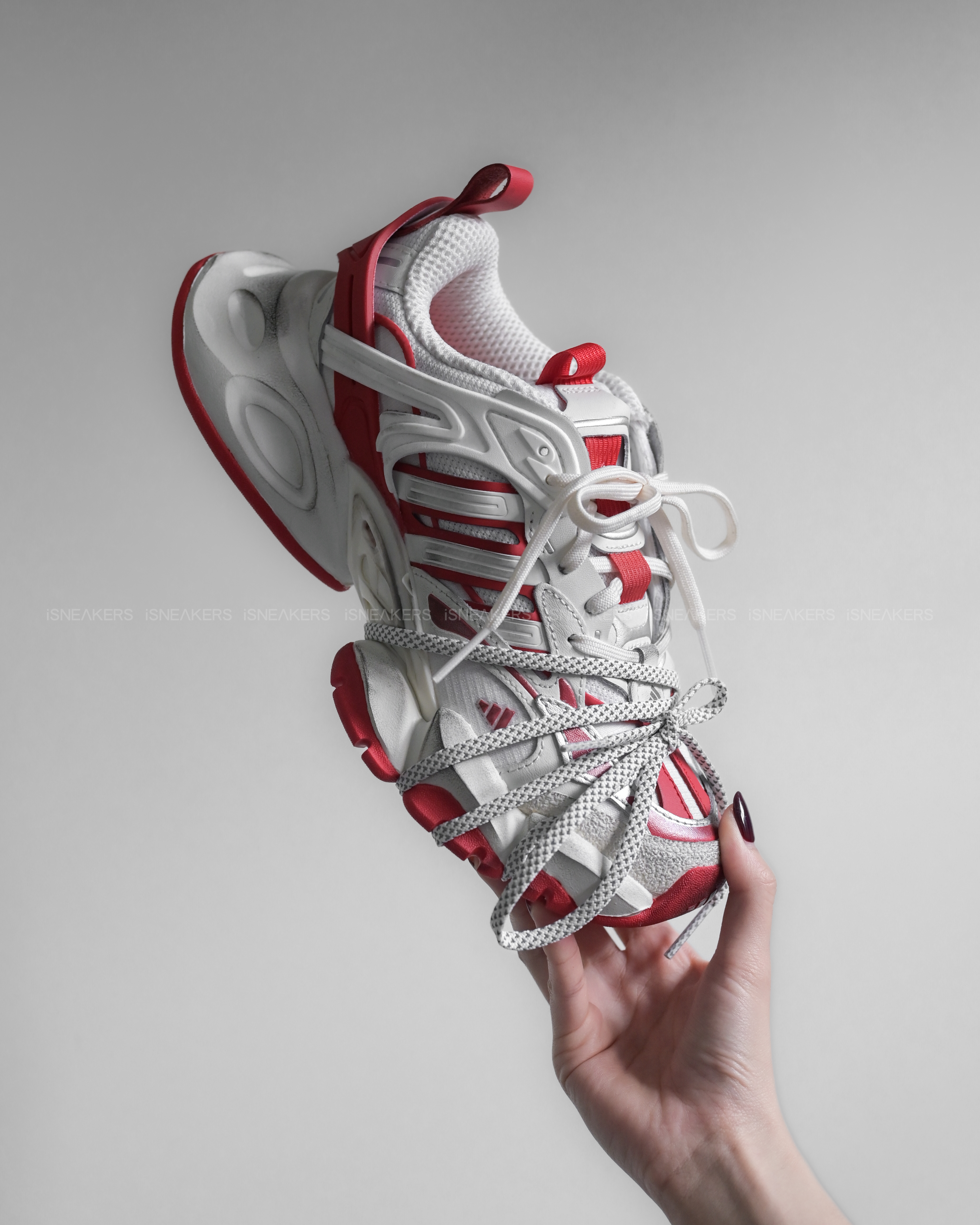 iSNEAKERS | Adidas XLG Runner Deluxe "White Red" 白紅 JS1590