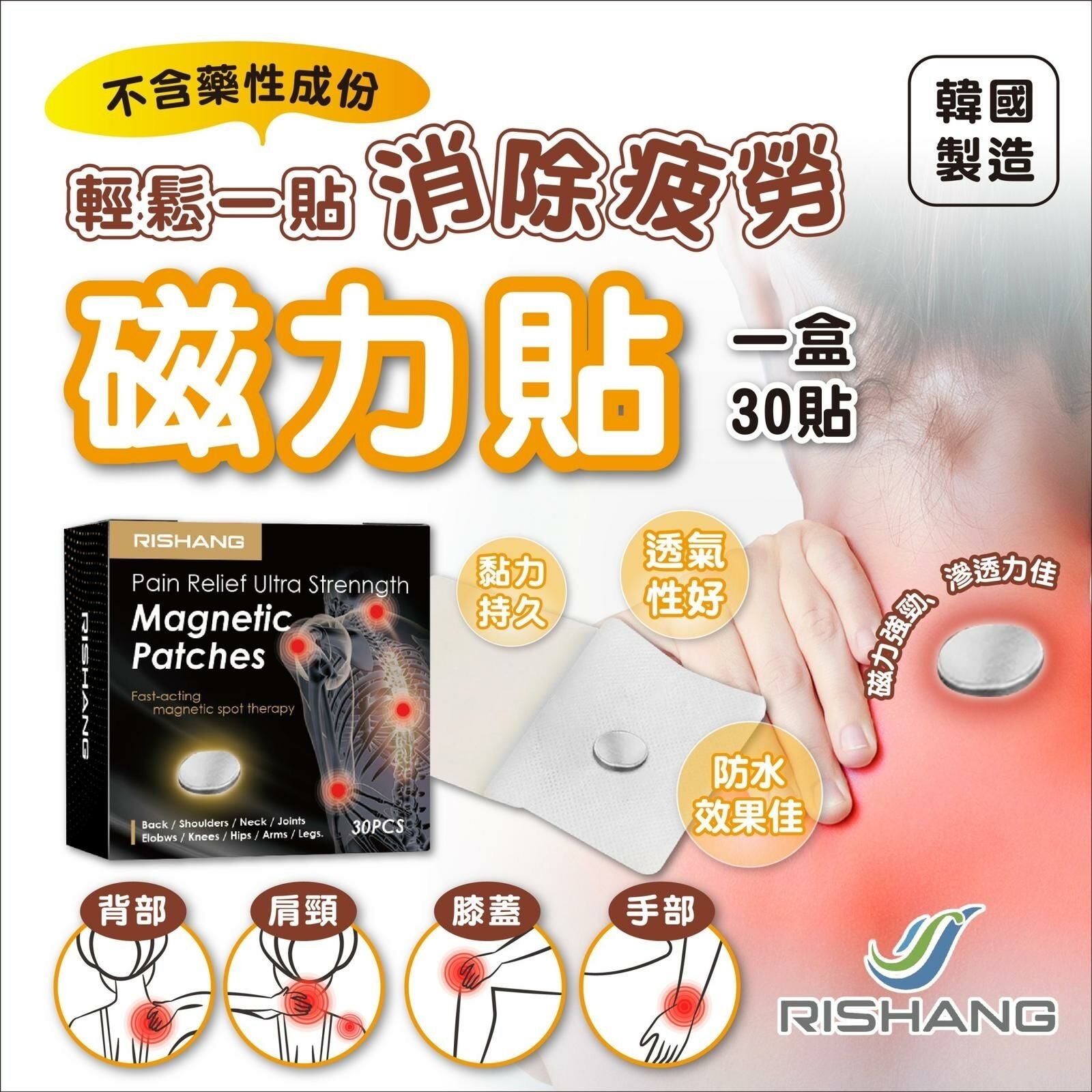 韓國製造 Rishang 磁力貼（1組2盒）