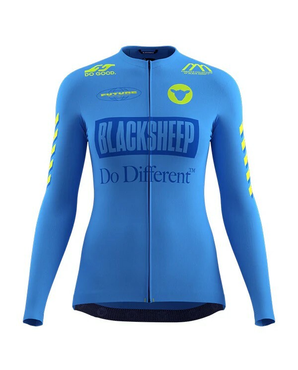 Black Sheep 黑羊 BSC 女款薄長袖車衣WMN LS Future Project Sonic Blue /藍