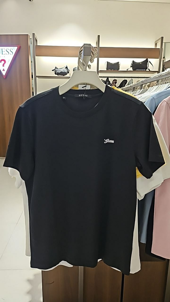 [K] GUESS MEN'S GUESS MINI LETTERING SHORT SLEEVE T-SHIRT,BLACK, MO2K9486-BLK (KGU733)