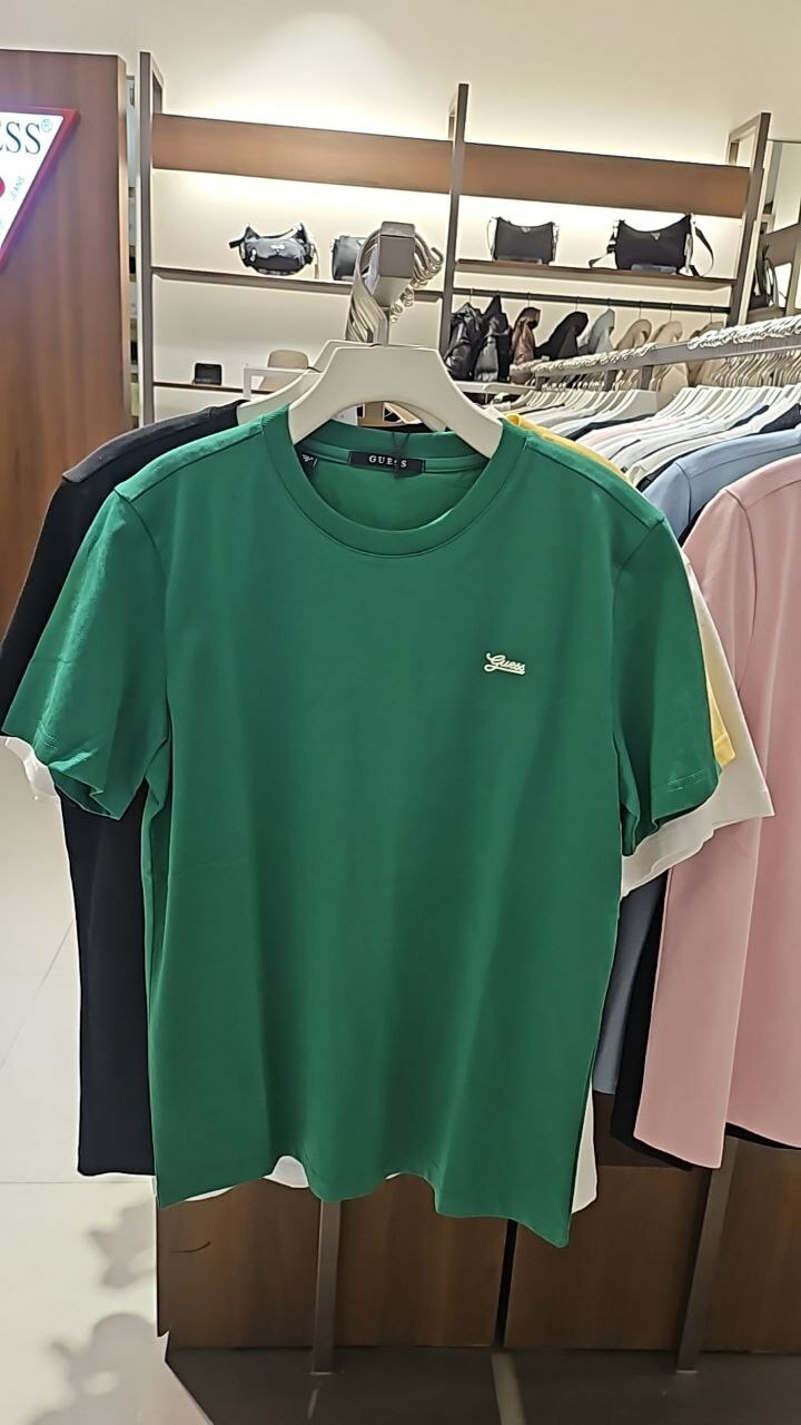 [K] GUESS MEN'S GUESS MINI LETTERING SHORT SLEEVE T-SHIRT,GREEN, MO2K9486-GEN (KGU735)