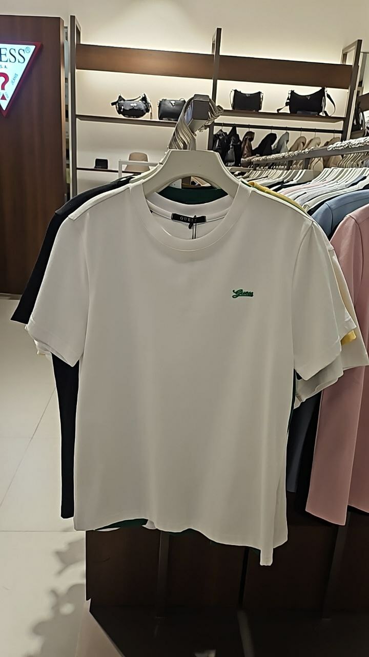 [K] GUESS MEN'S GUESS MINI LETTERING SHORT SLEEVE T-SHIRT,WHITE, MO2K9486-WHT (KGU737)