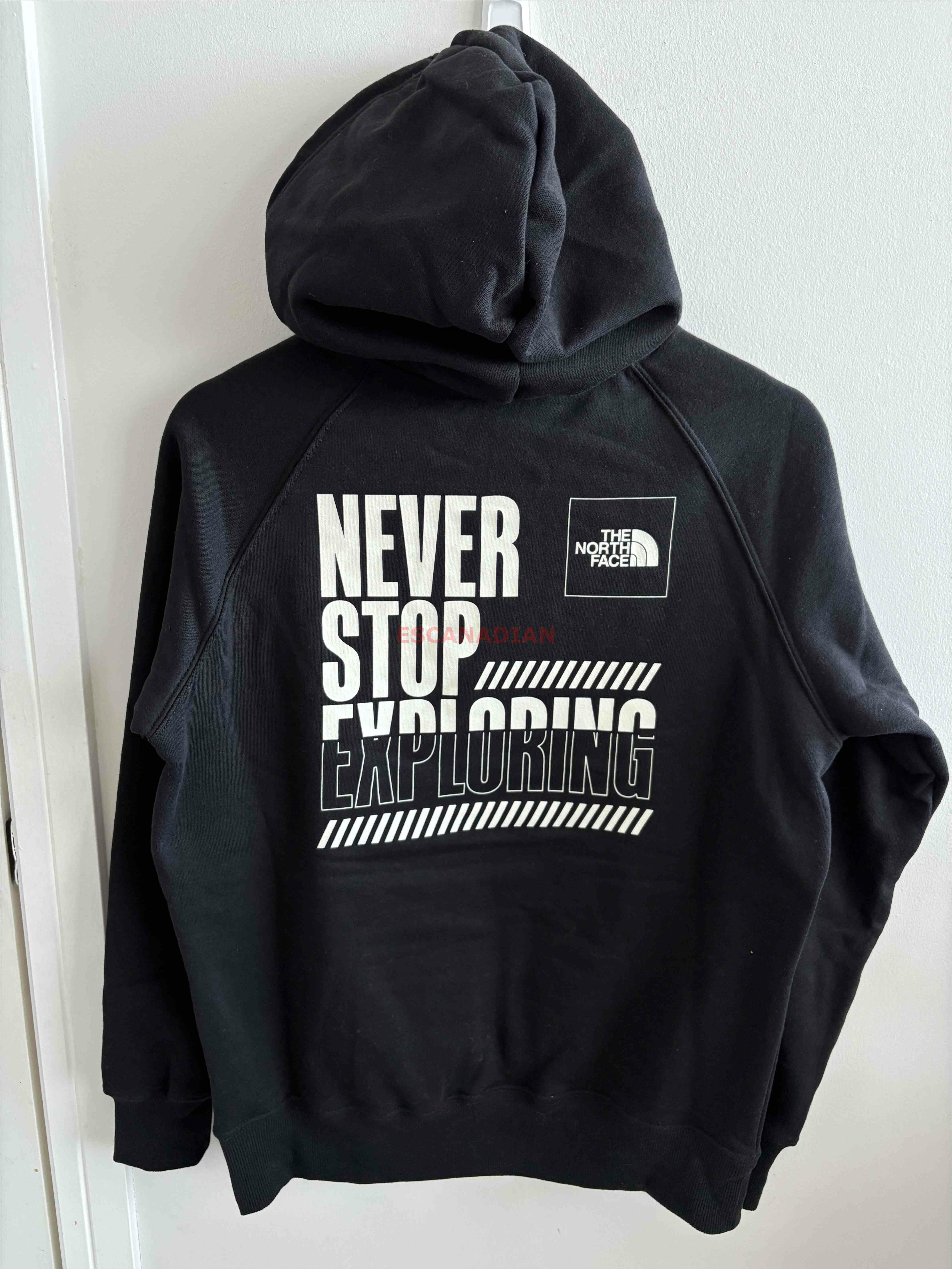 THE NORTH FACE 女大人 正反圖案 NEVER STOP 刷毛 帽TEE (前小後大)