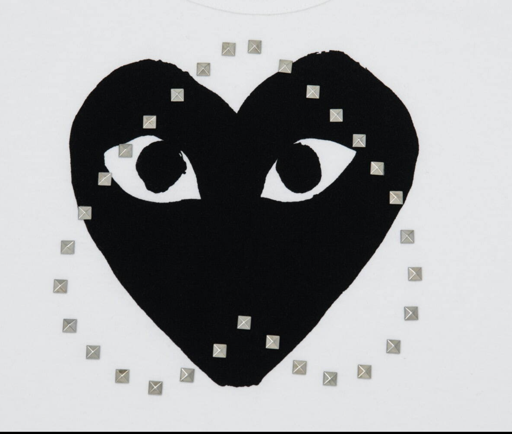 CDG PLAY   短袖愛心印花T恤（鉚釘）