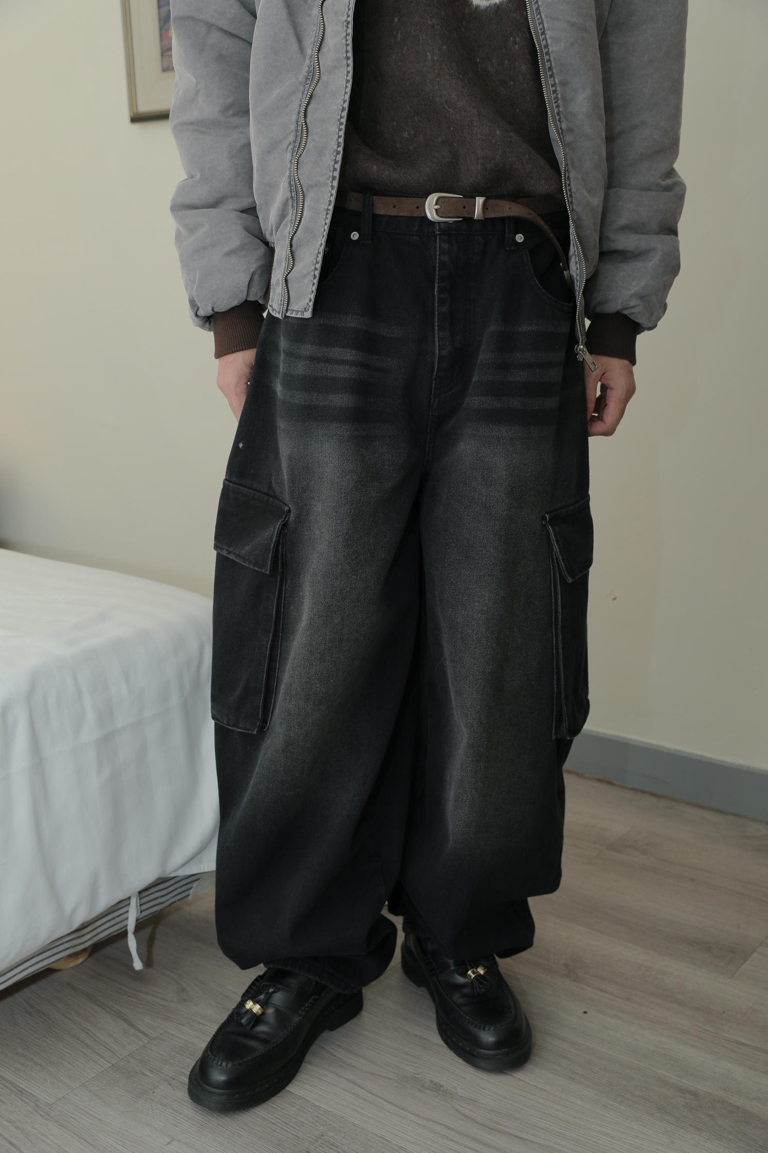 3D Pocket Balloon Cargo Denim #牛仔褲