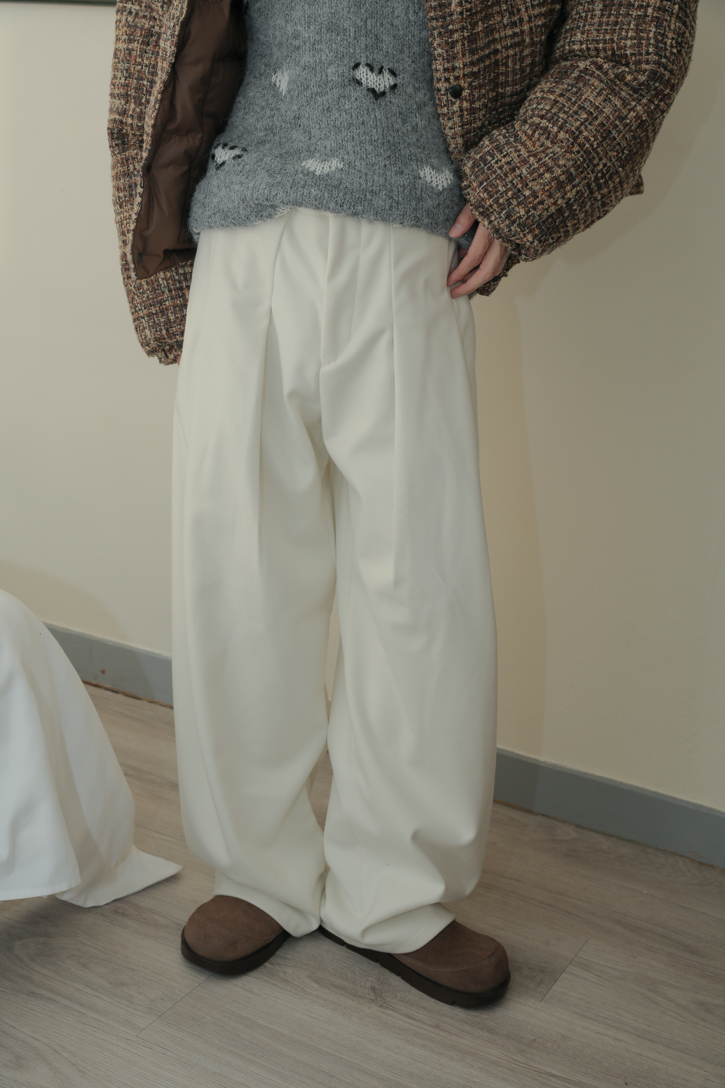 Adele Deep Tuck Wool Pants #長褲