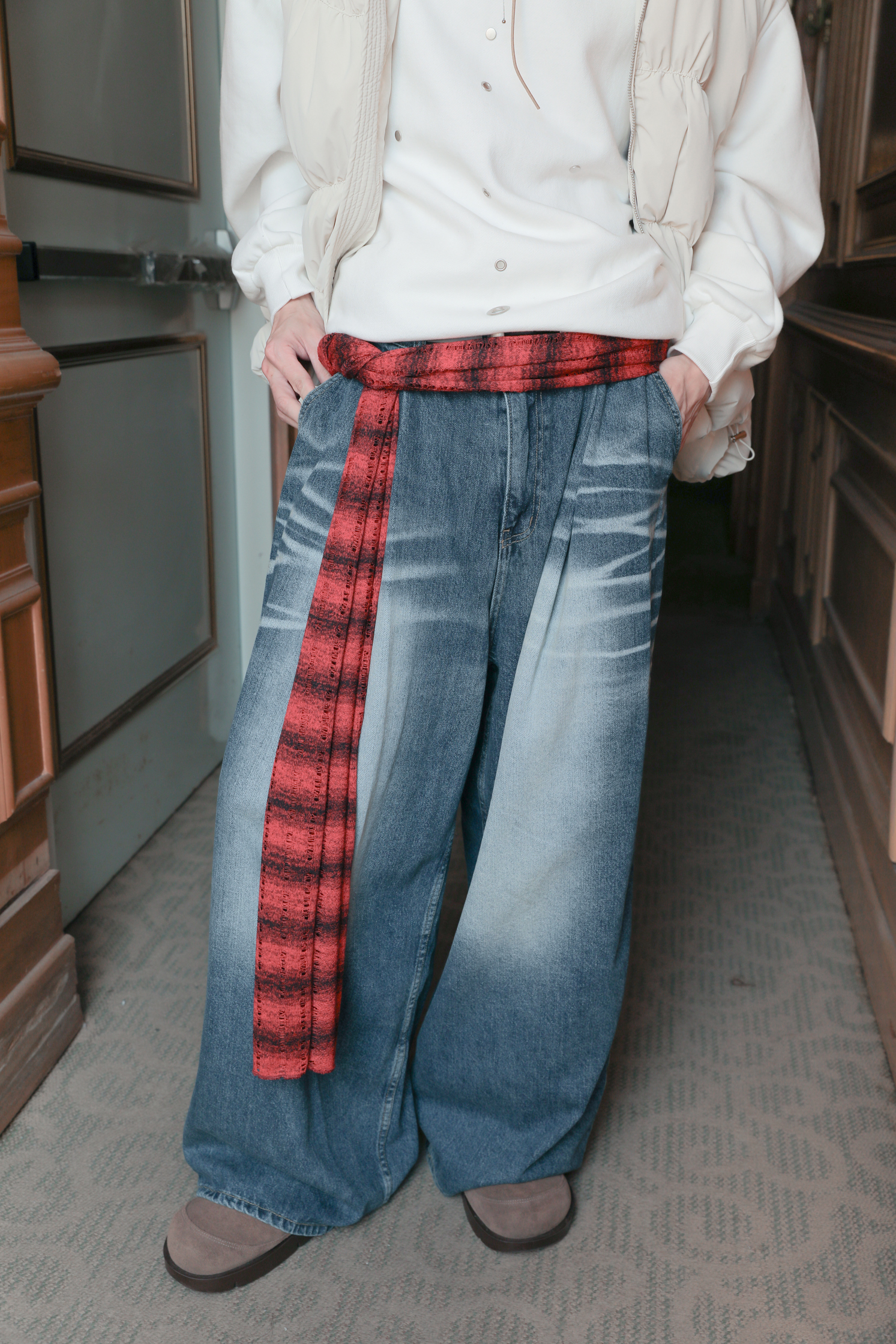 Back Pocket Denim Pants #牛仔褲