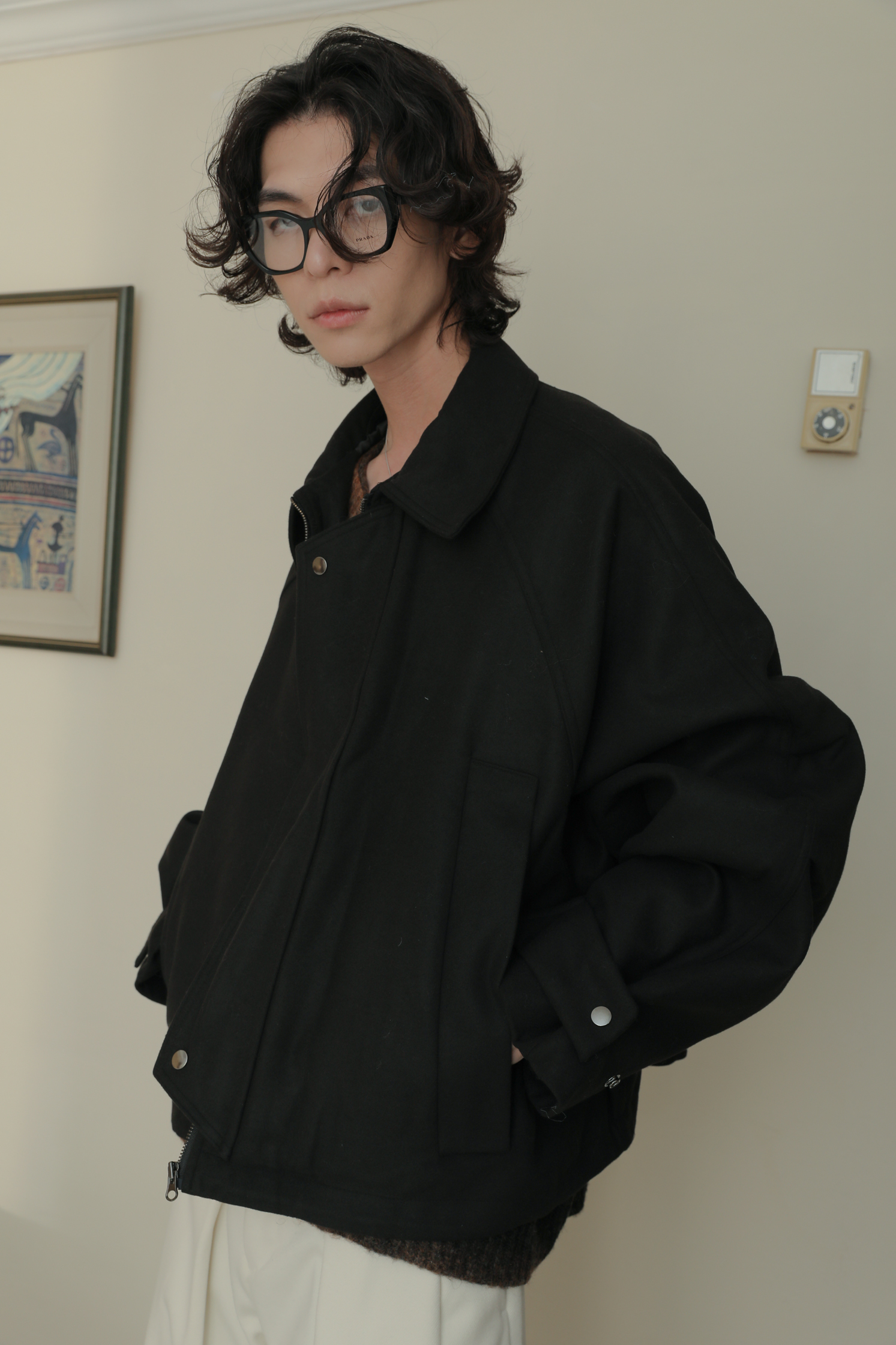 Balloon Overfit Wool Blouson #外套