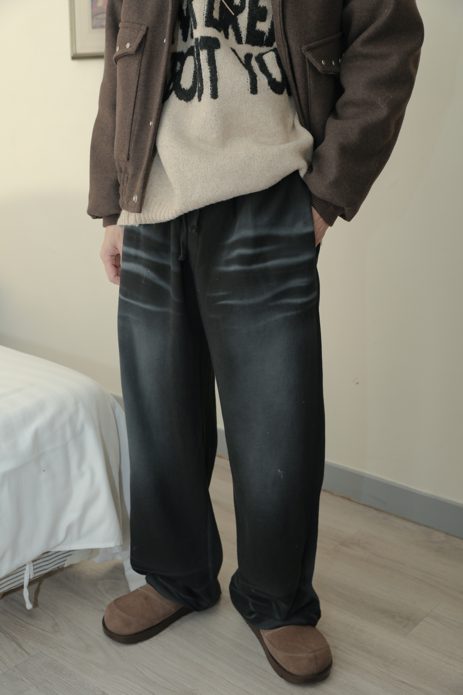 Cat Brush Banding Pants #棉褲