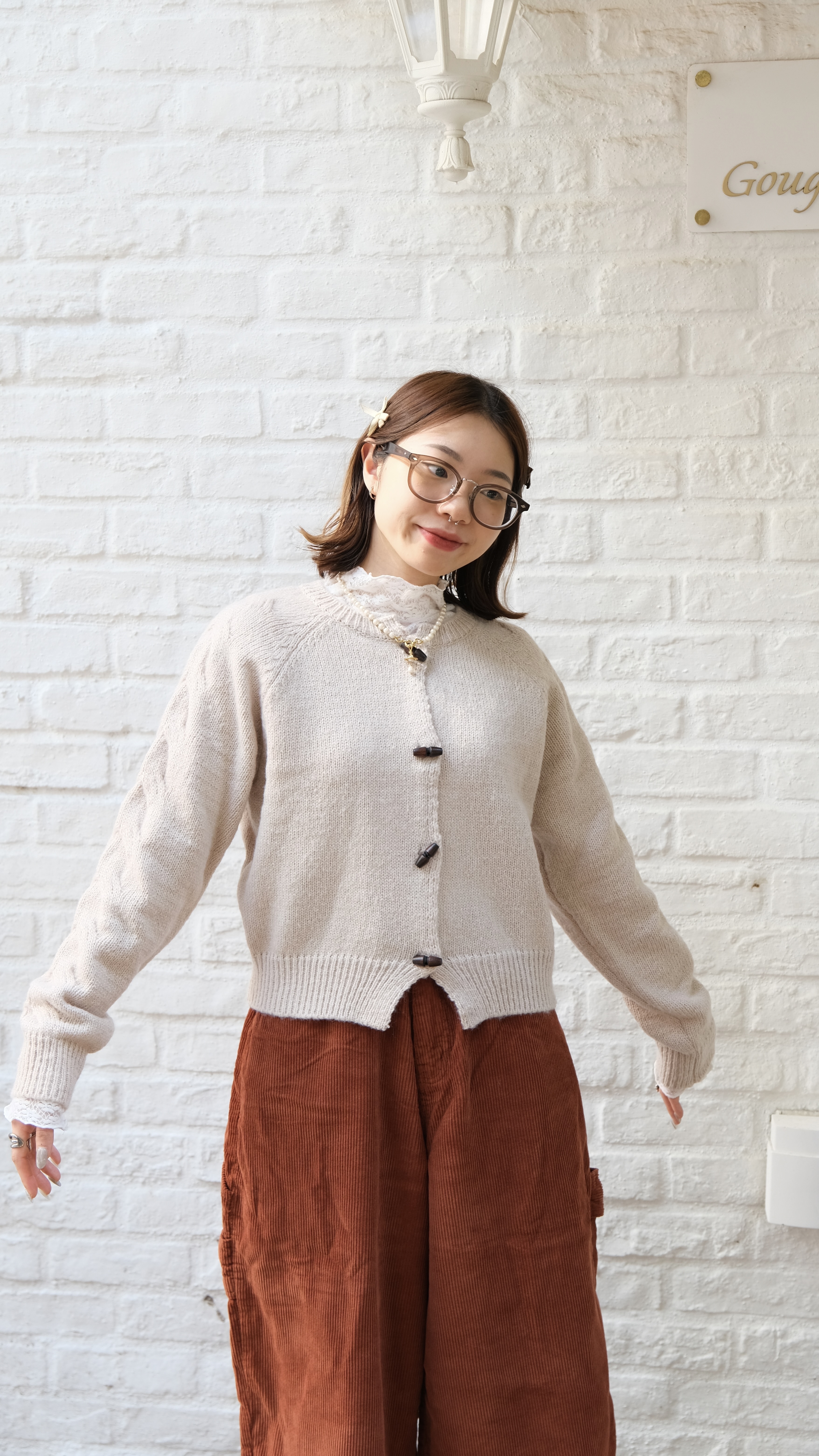 木鈕扣針織外套