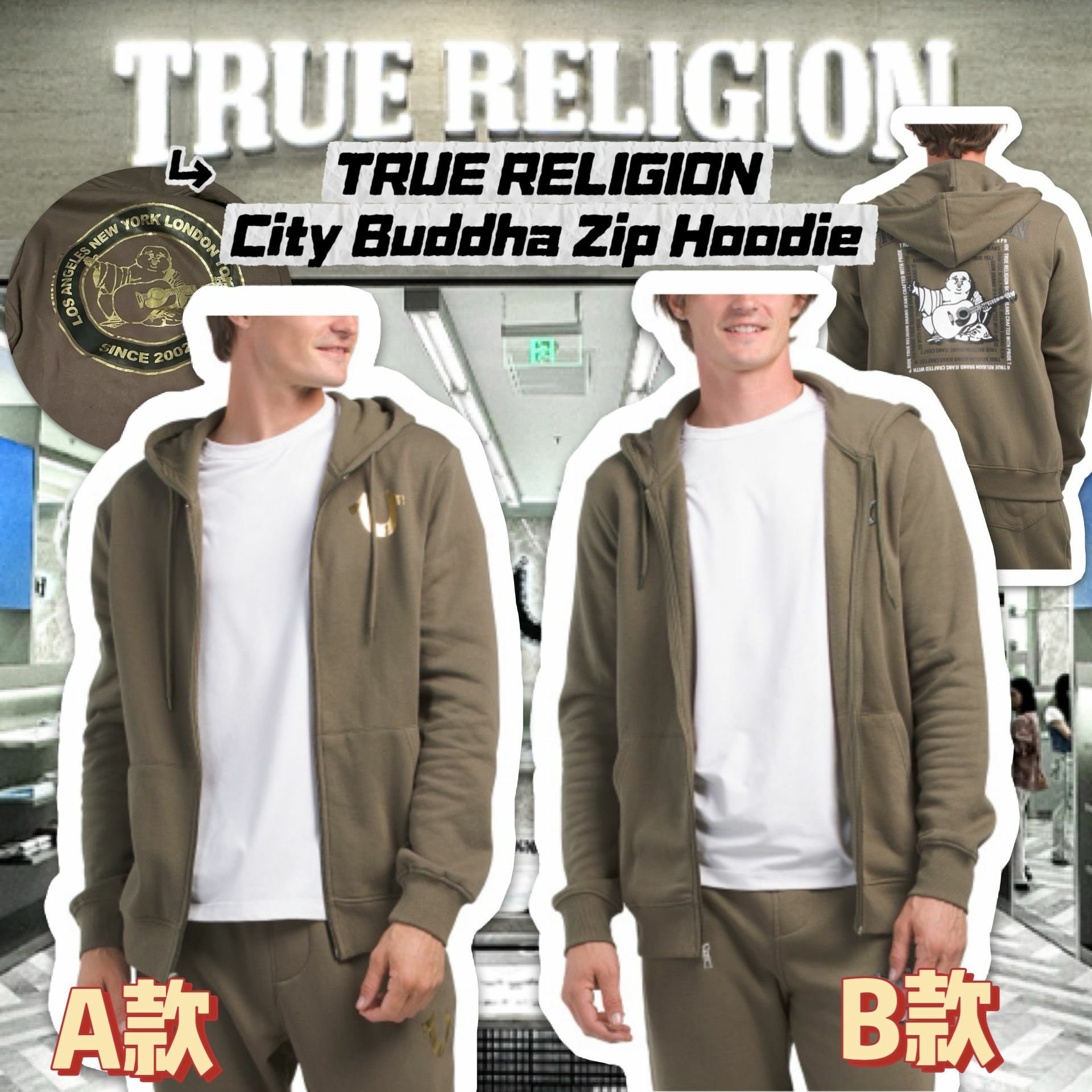 【預購】TRUE RELIGION G010816 男裝拉鏈外套