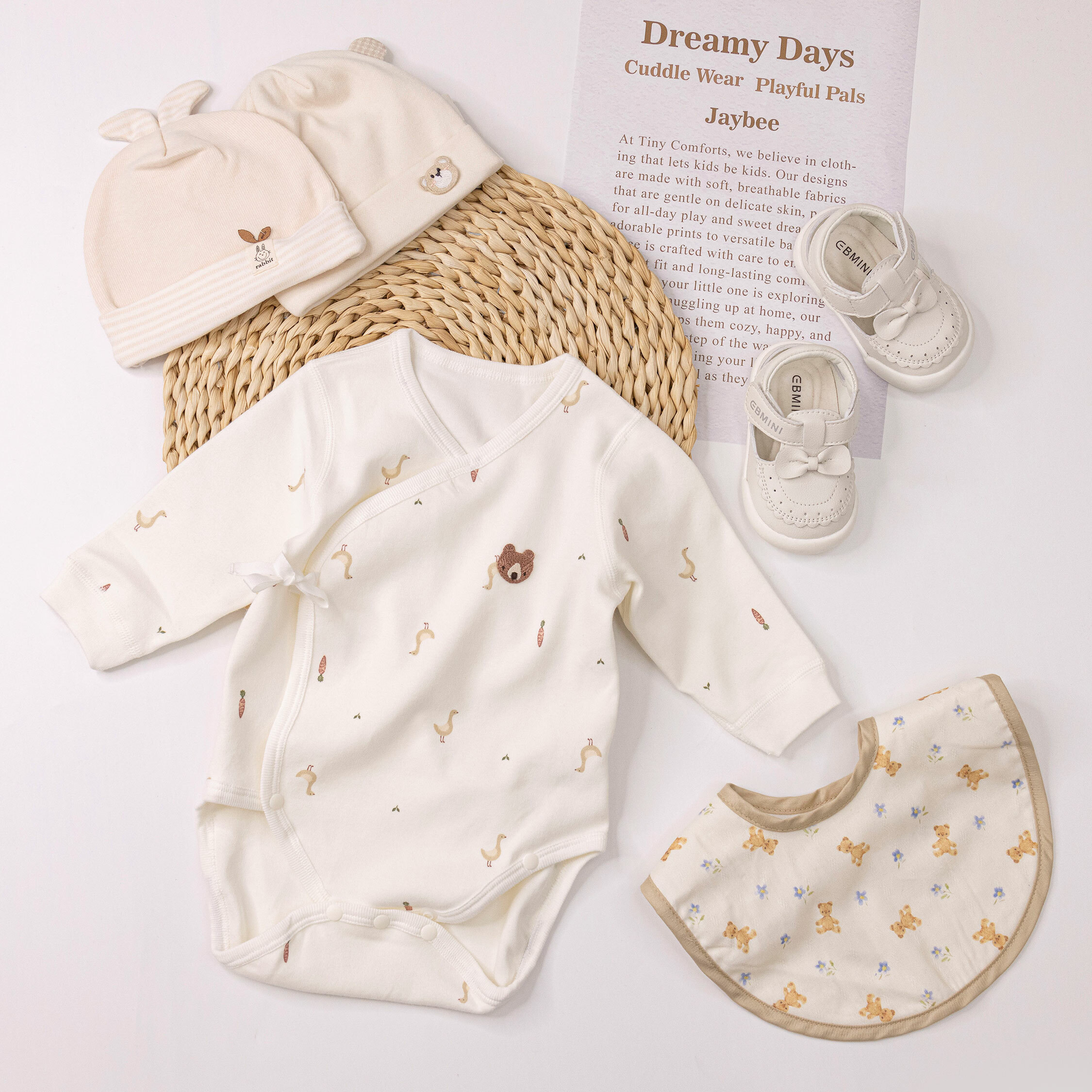 純淨系列【T3037】寶貝鵝子親膚長袖包屁衣