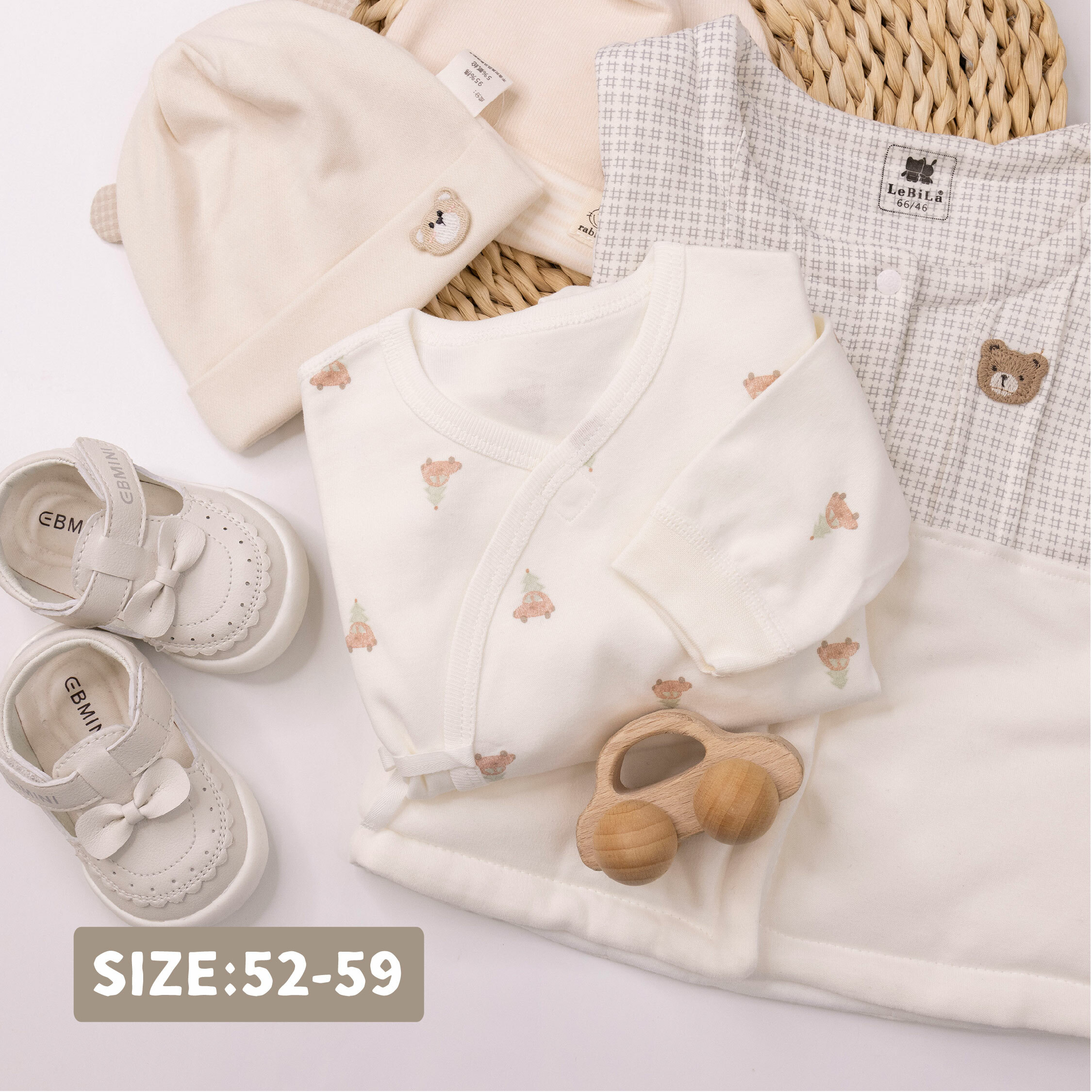 純淨系列【T3039】小汽車聖誕樹棉柔長袖連身衣