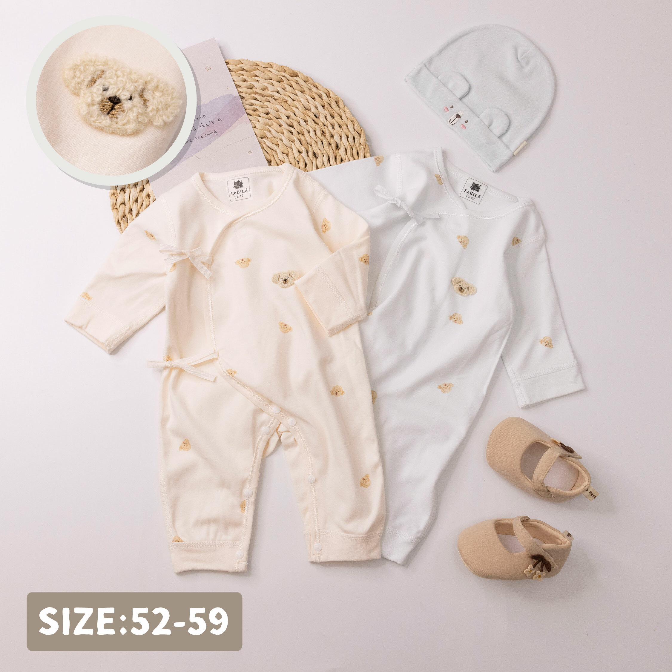 純淨系列【T3045】泰迪貴賓狗棉柔長袖連身衣＊二色