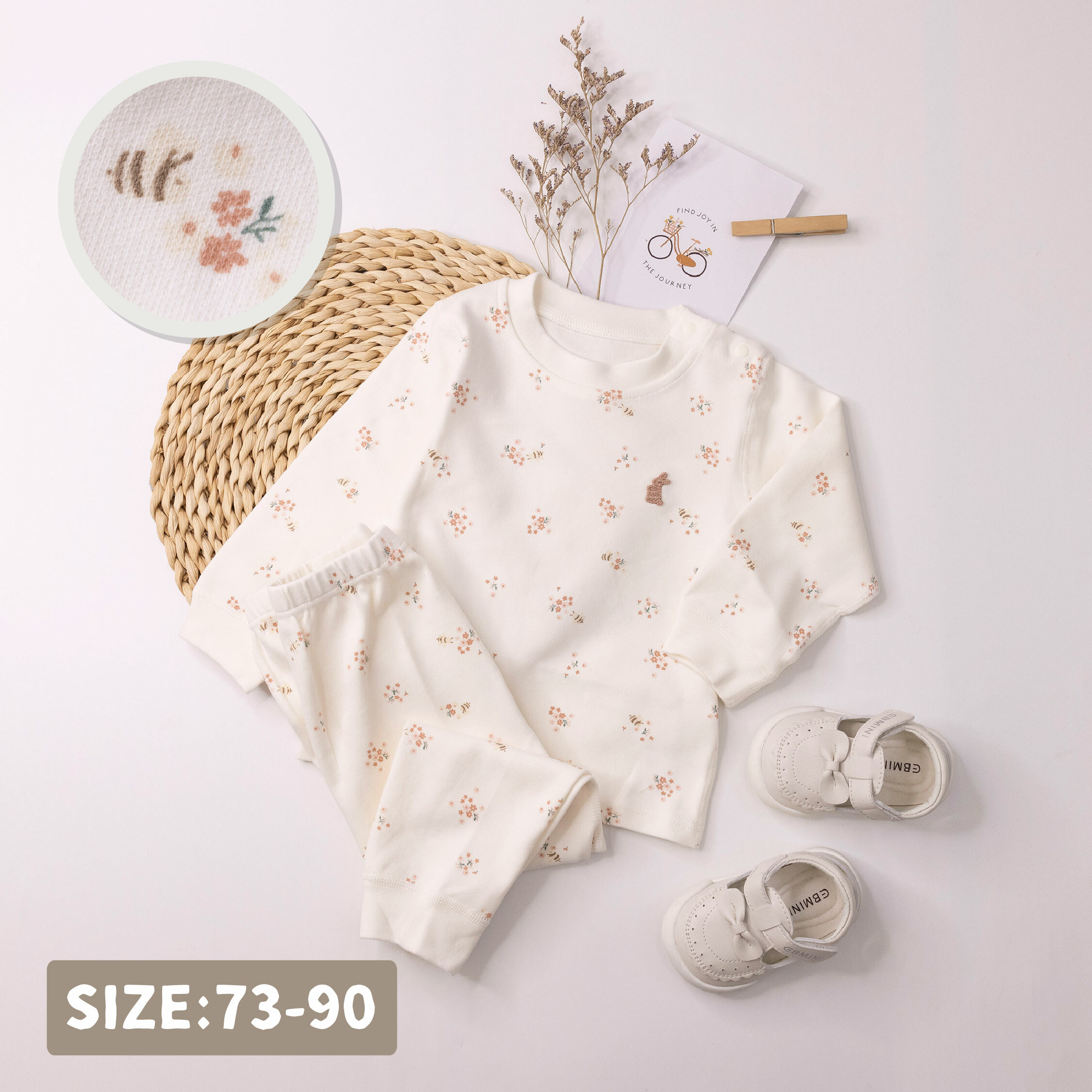 純淨系列【T3025】花園小兔棉柔舒眠睡衣套裝